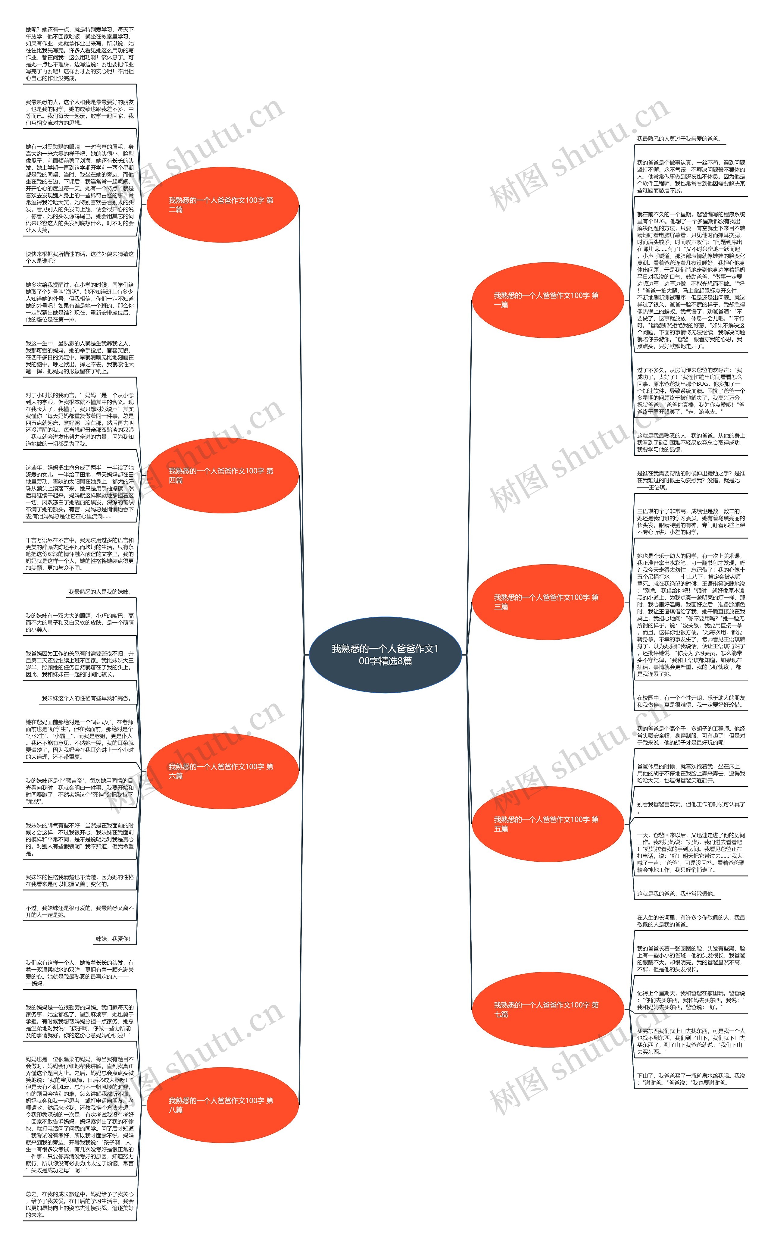 我熟悉的一个人爸爸作文100字精选8篇思维导图