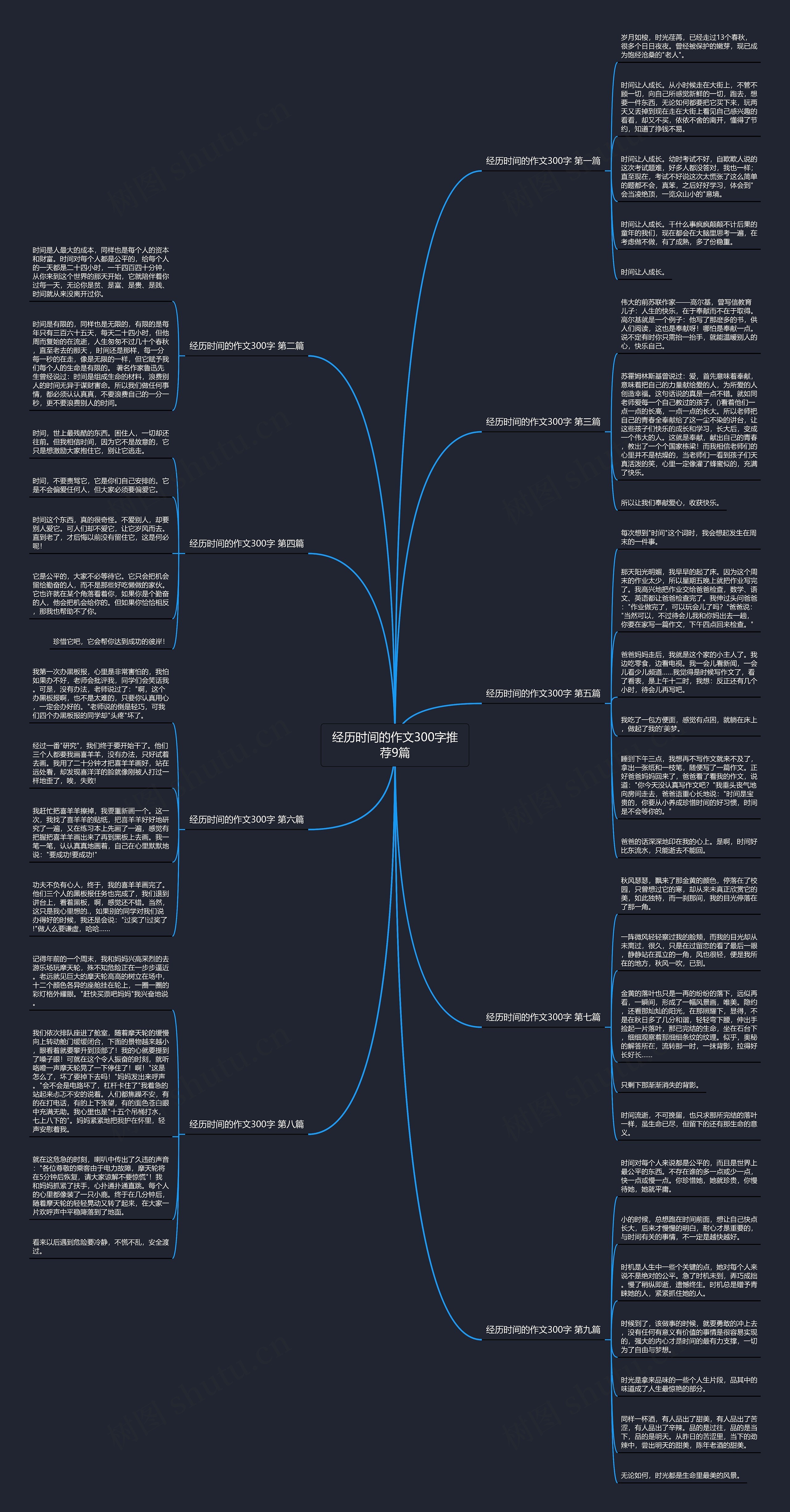 经历时间的作文300字推荐9篇思维导图