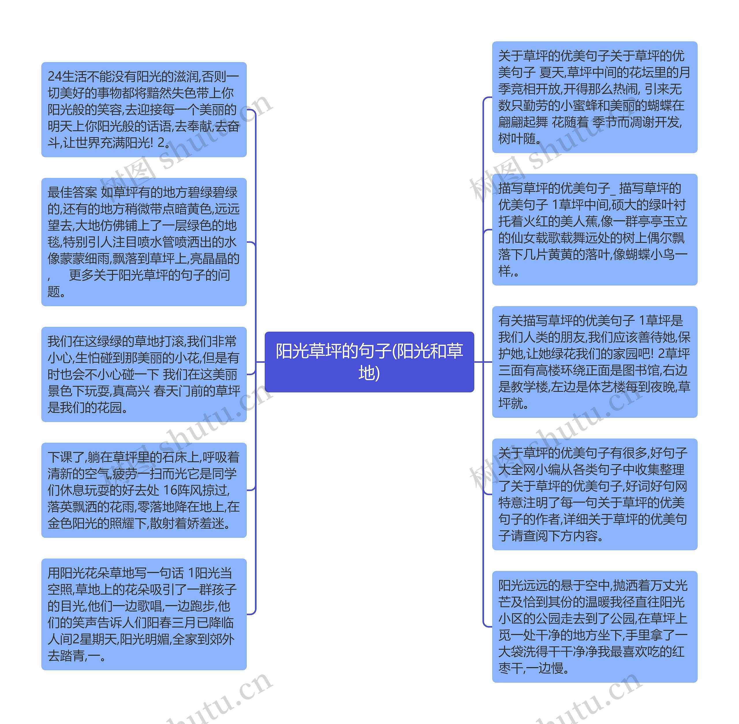 阳光草坪的句子(阳光和草地)思维导图