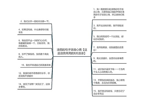 渣男的句子说说心情【这是渣男常用的8大语录】