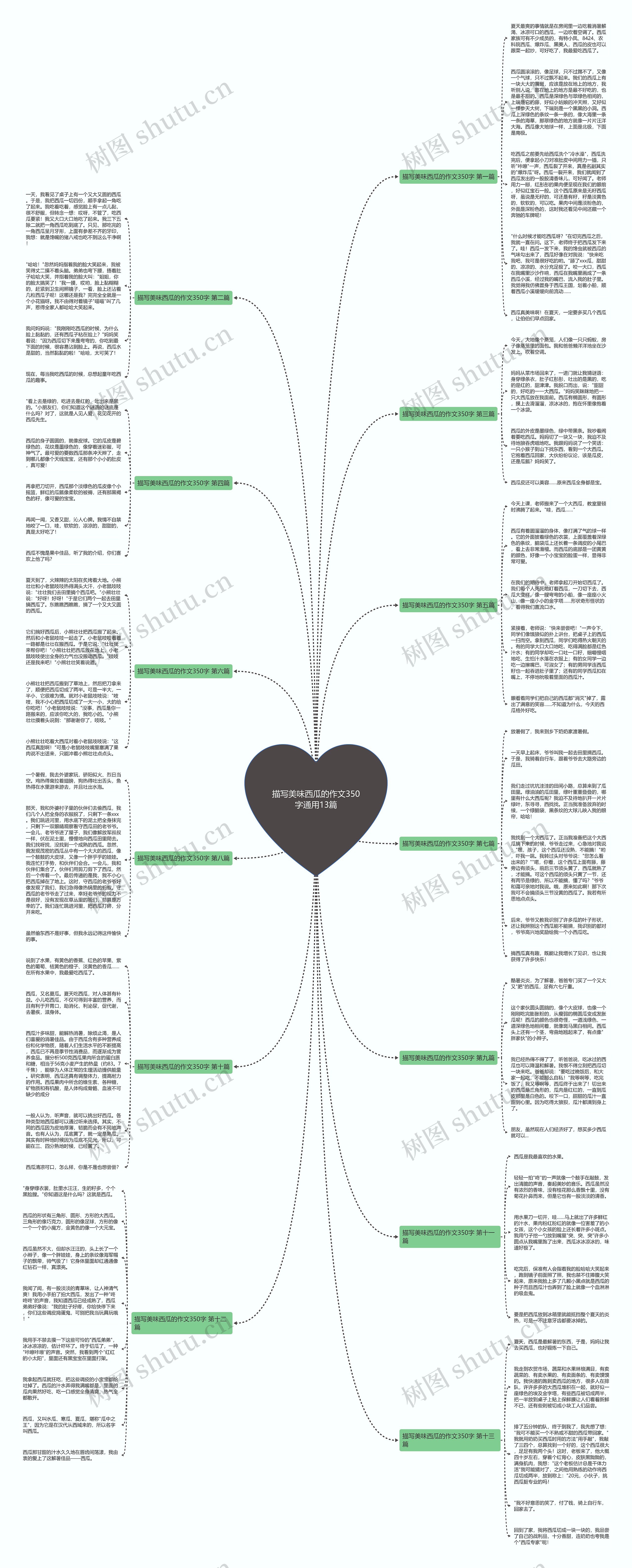描写美味西瓜的作文350字通用13篇思维导图