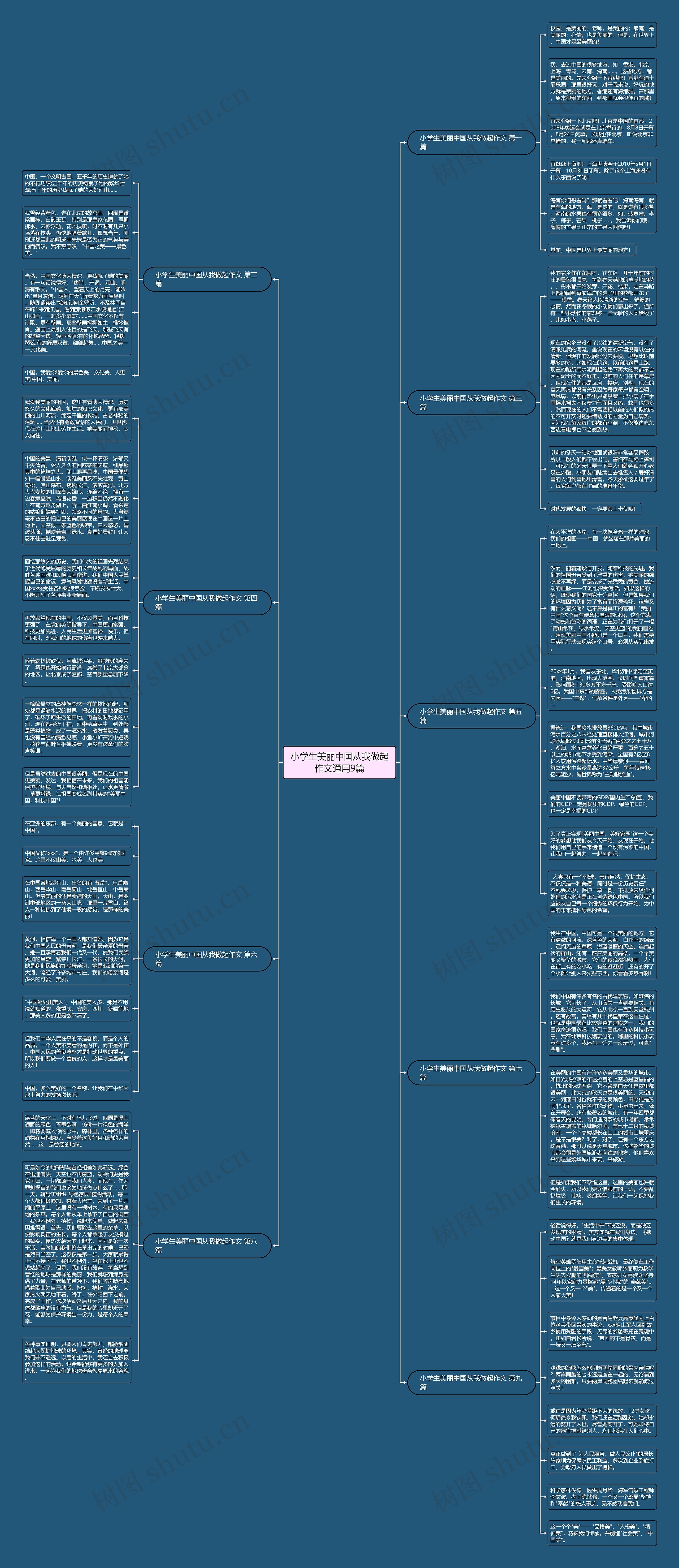 小学生美丽中国从我做起作文通用9篇思维导图