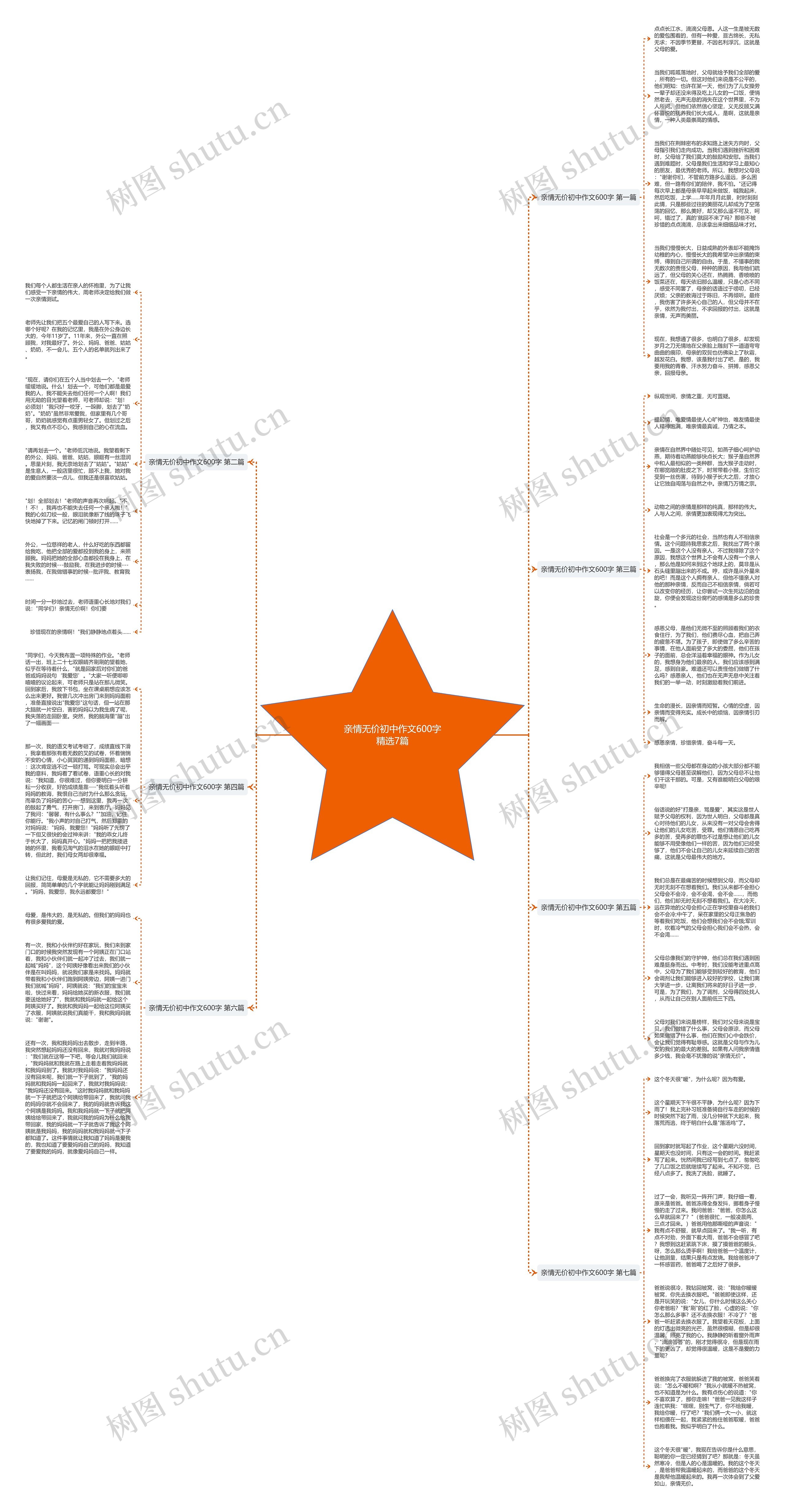 亲情无价初中作文600字精选7篇思维导图