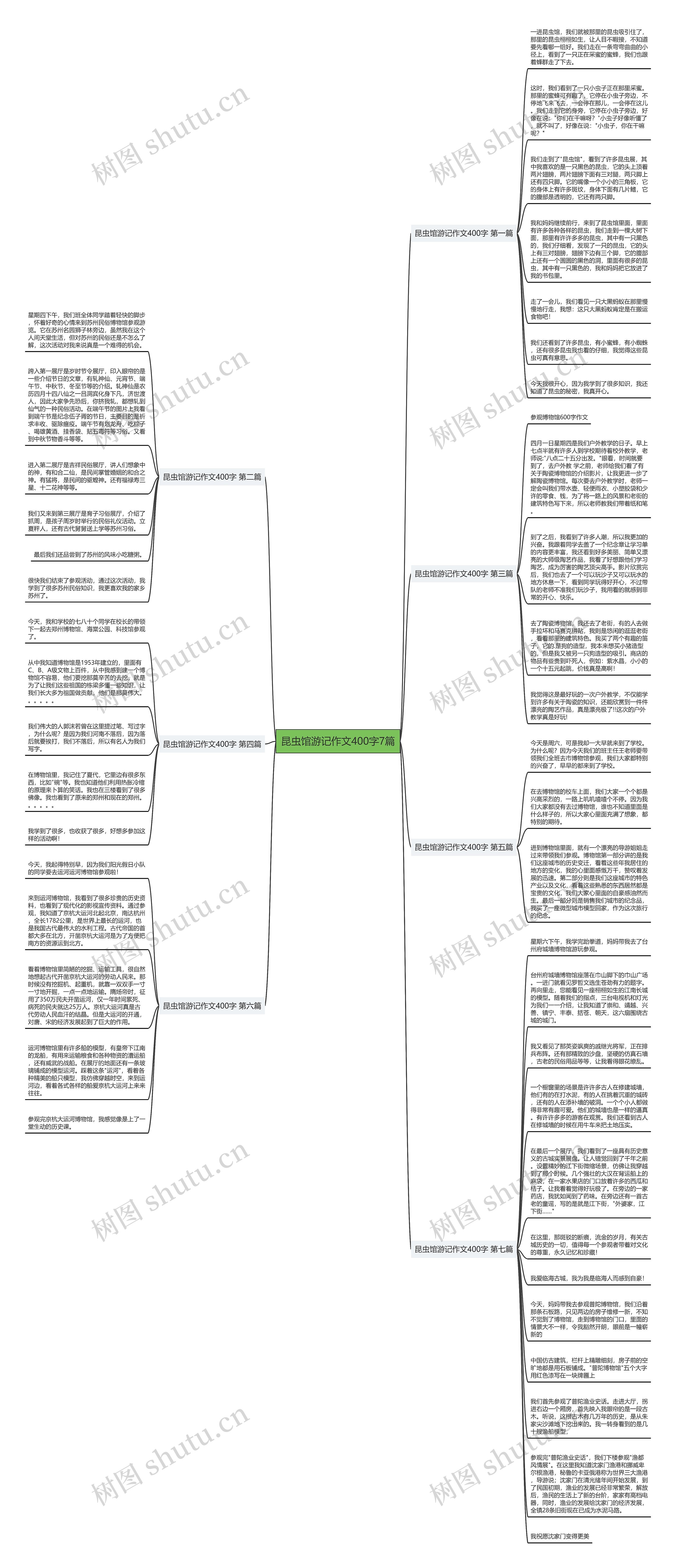 昆虫馆游记作文400字7篇思维导图