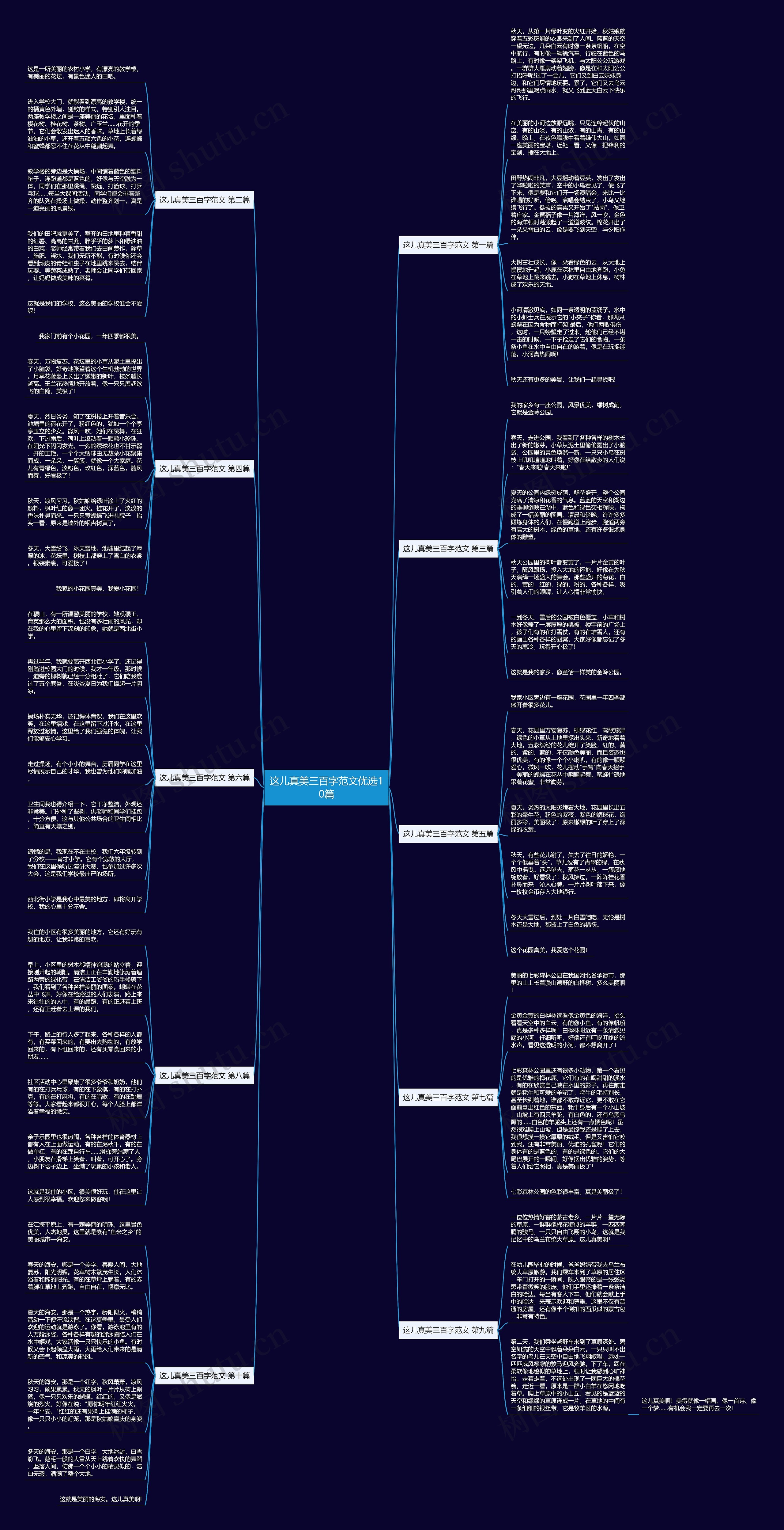 这儿真美三百字范文优选10篇思维导图
