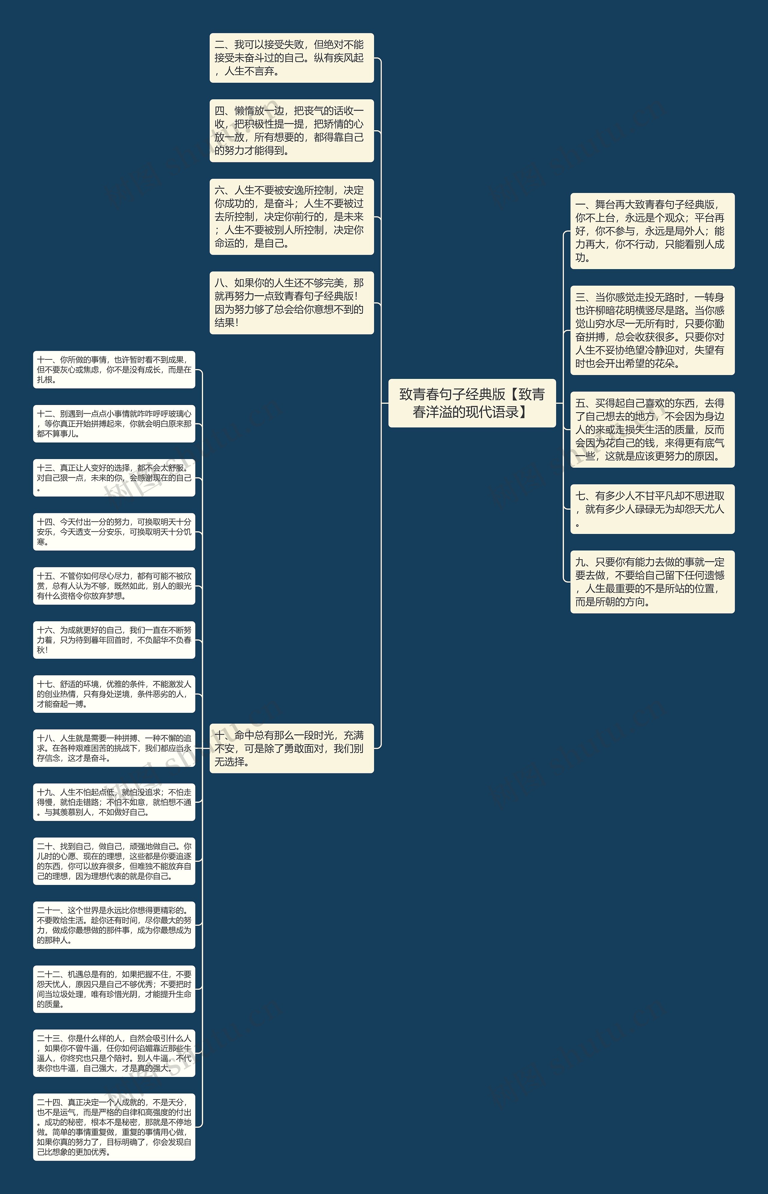 致青春句子经典版【致青春洋溢的现代语录】思维导图
