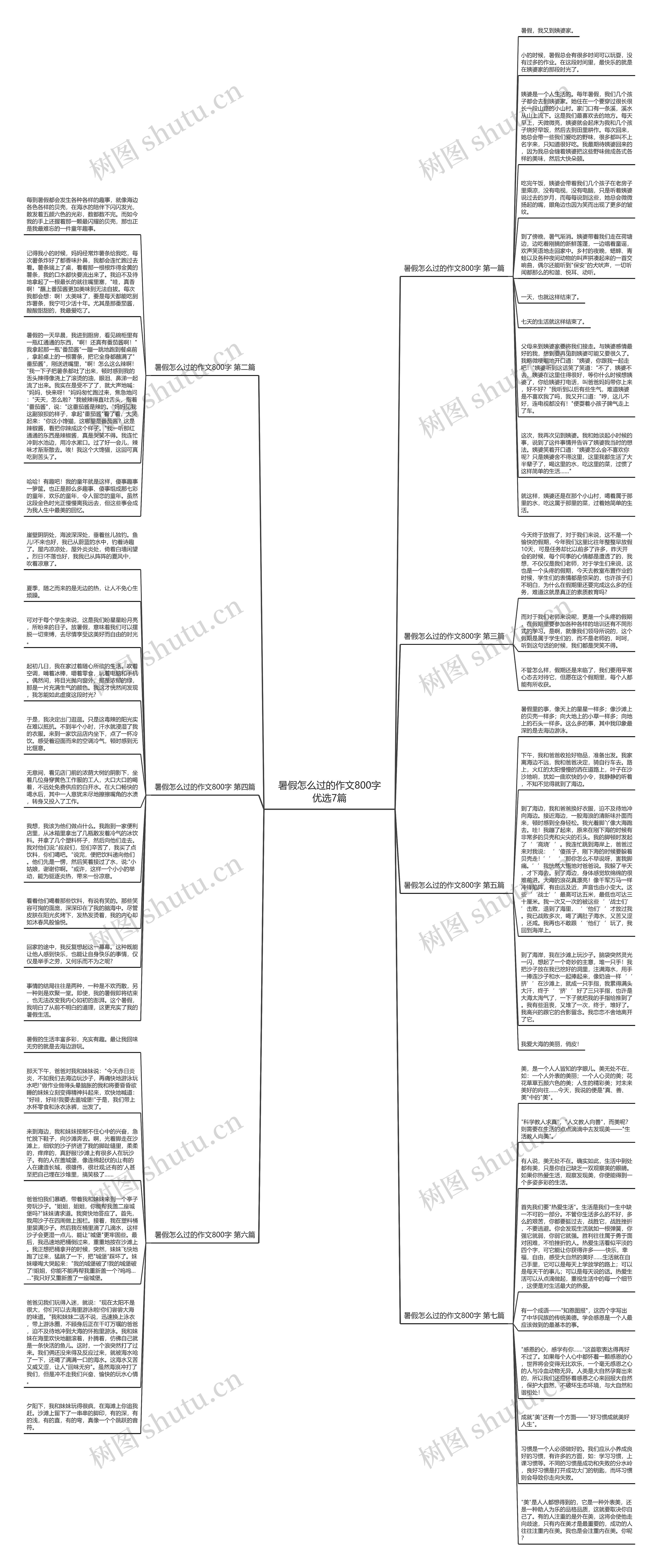 暑假怎么过的作文800字优选7篇思维导图高清图 暑假怎么过的作文800字优选7篇思维导图