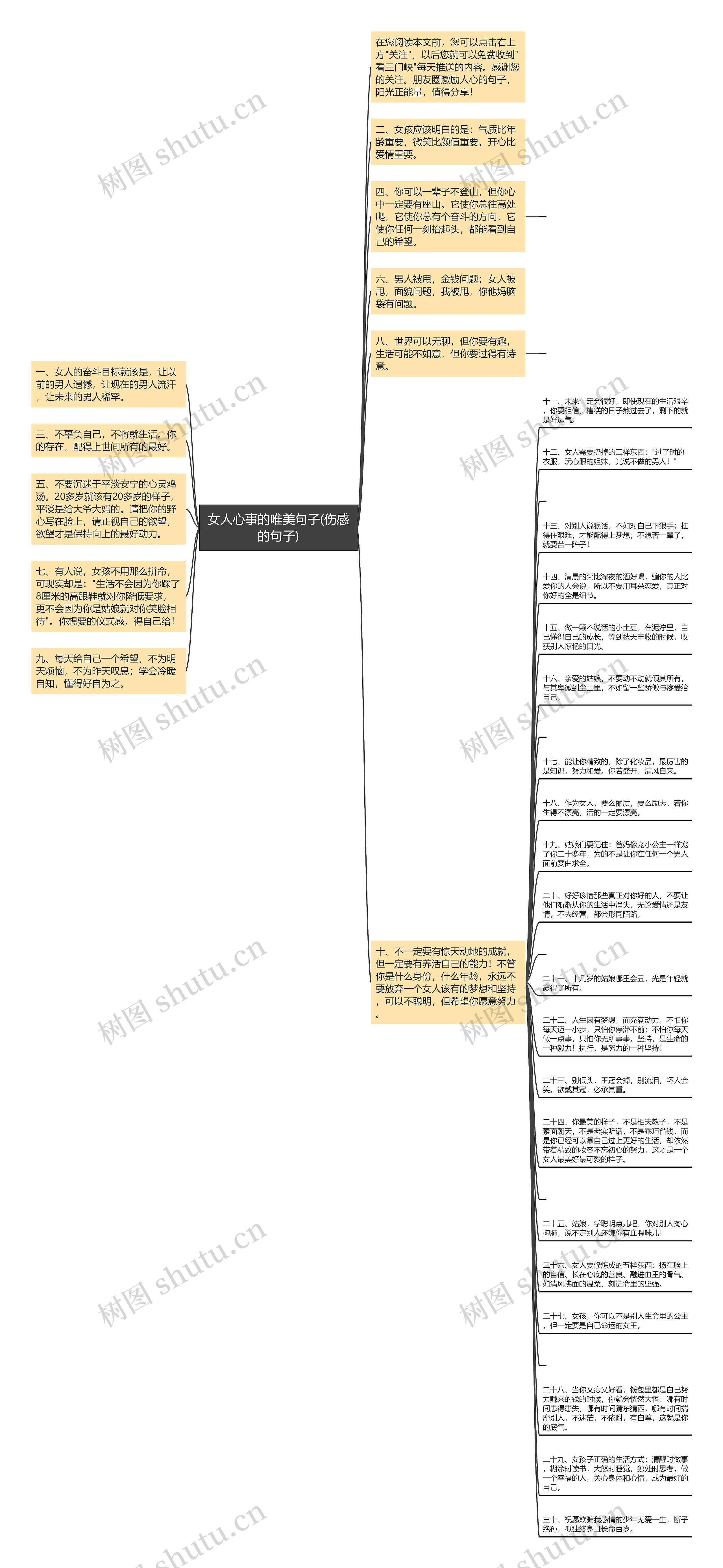 女人心事的唯美句子(伤感的句子)思维导图
