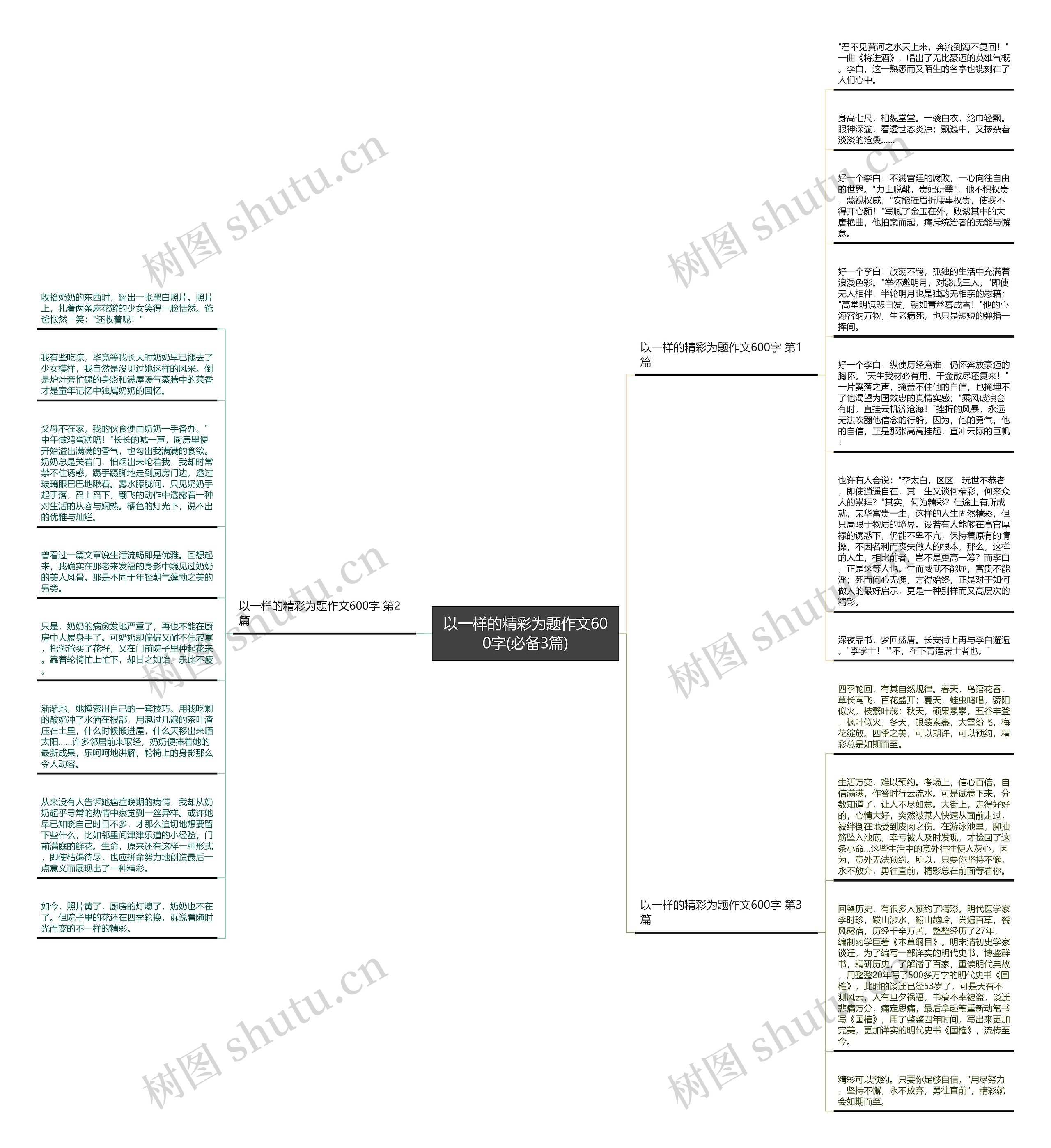 以一样的精彩为题作文600字(必备3篇)思维导图