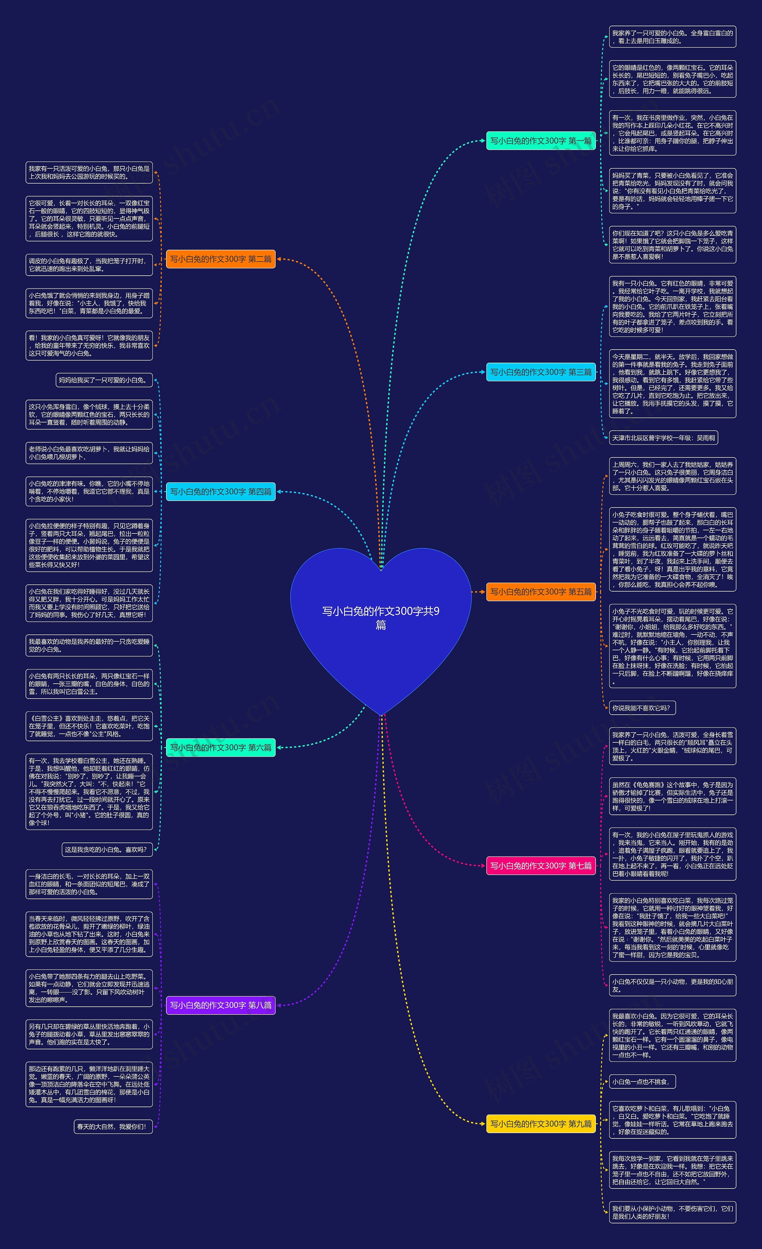 写小白兔的作文300字共9篇思维导图