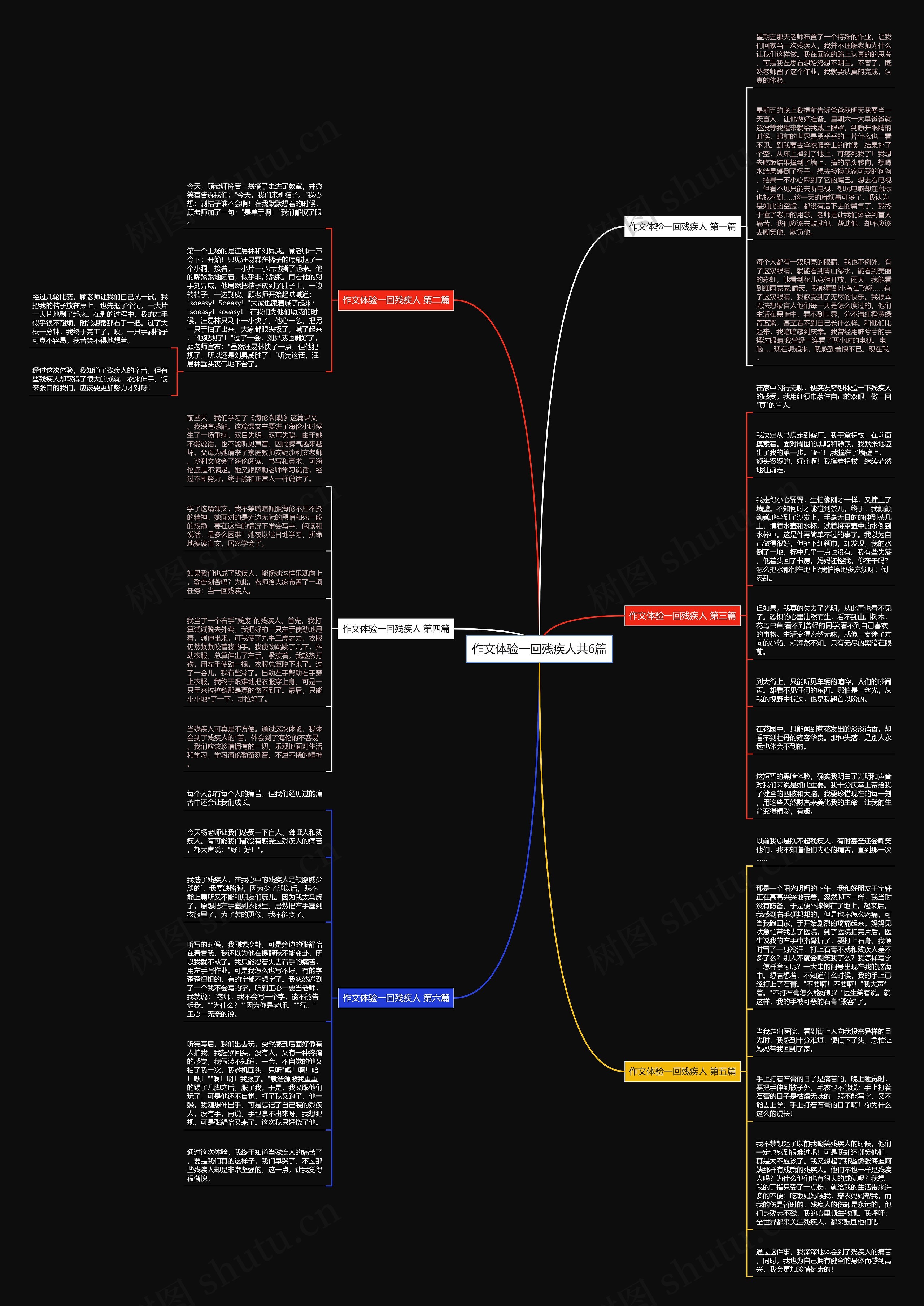 作文体验一回残疾人共6篇思维导图