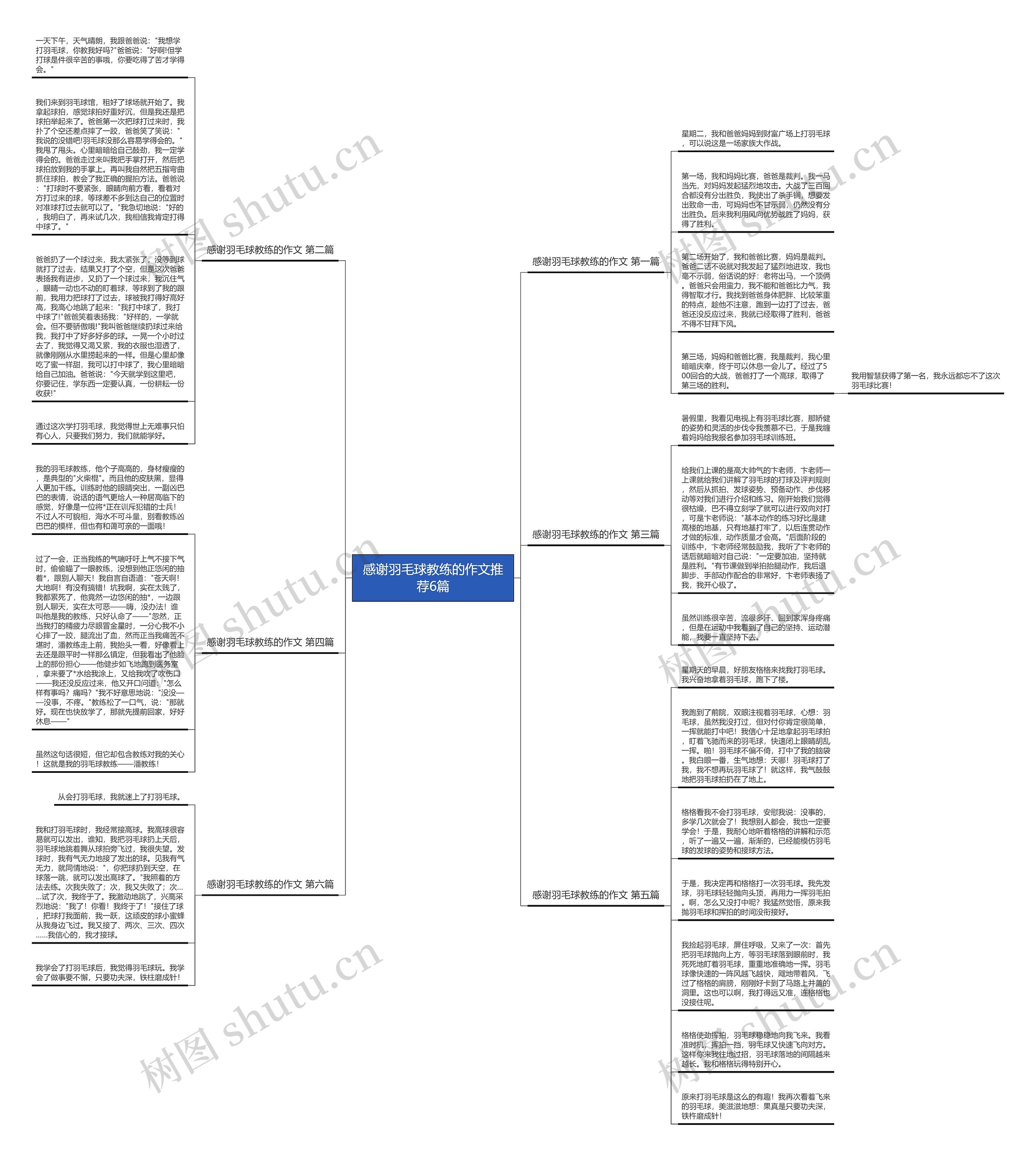 感谢羽毛球教练的作文推荐6篇思维导图