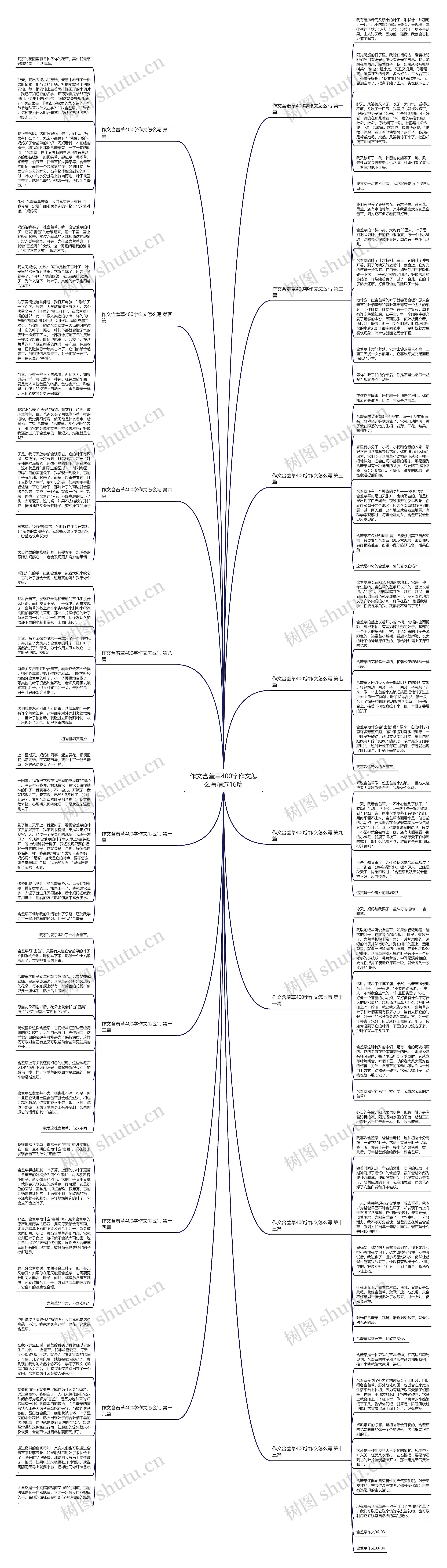 作文含羞草400字作文怎么写精选16篇思维导图