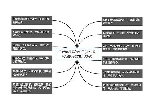 王者荣耀霸气句子(女生霸气超拽冷酷古风句子)