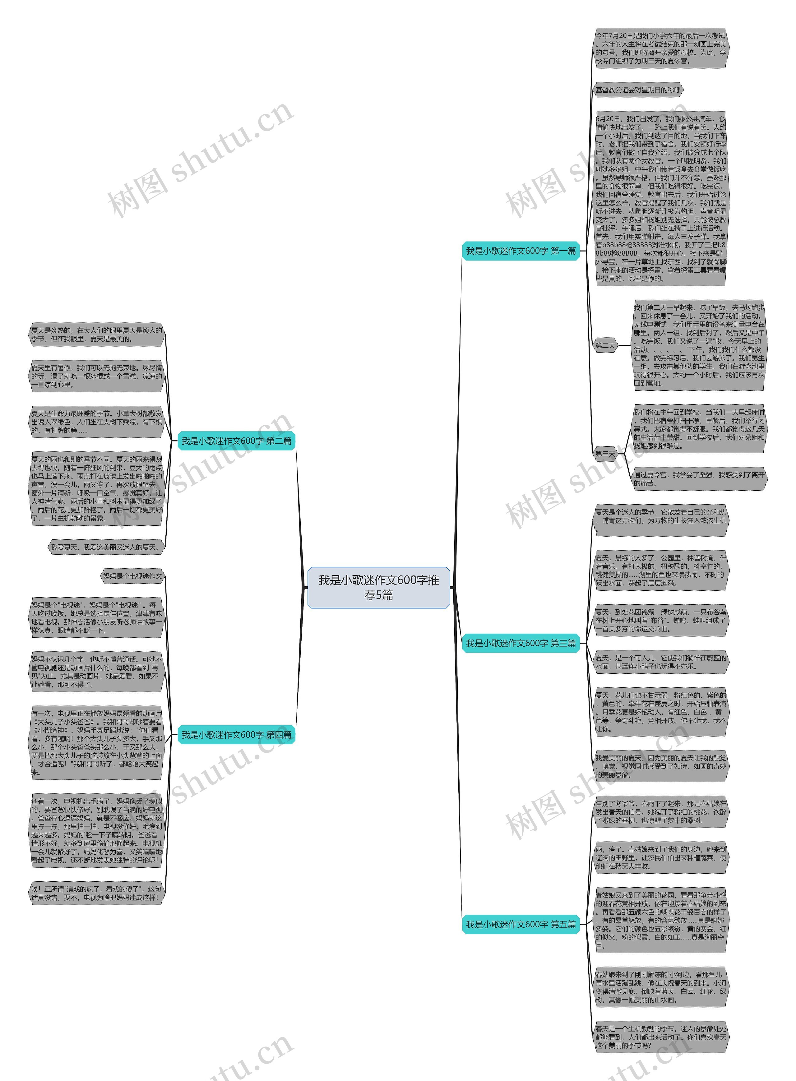 我是小歌迷作文600字推荐5篇思维导图