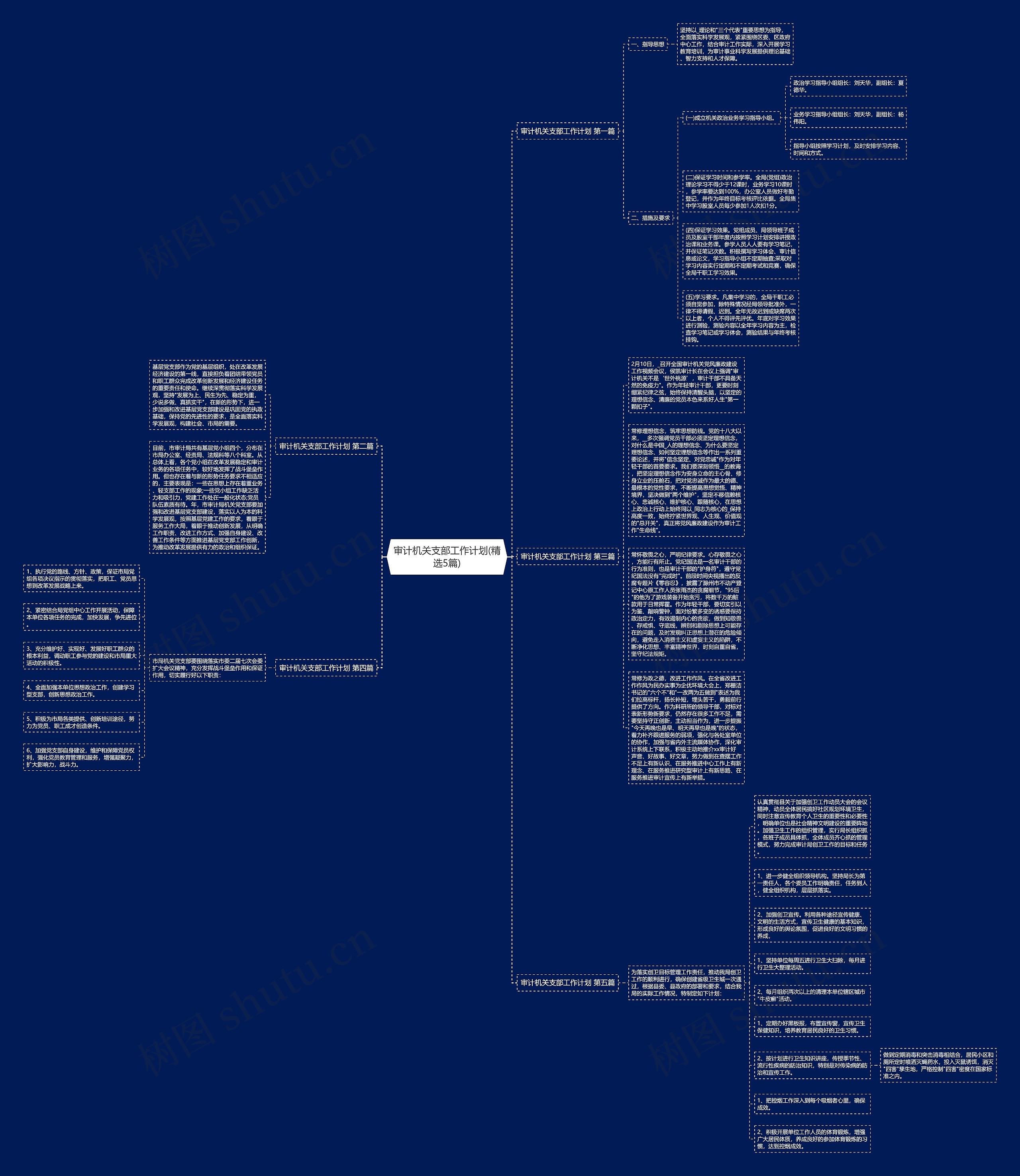 审计机关支部工作计划(精选5篇)思维导图