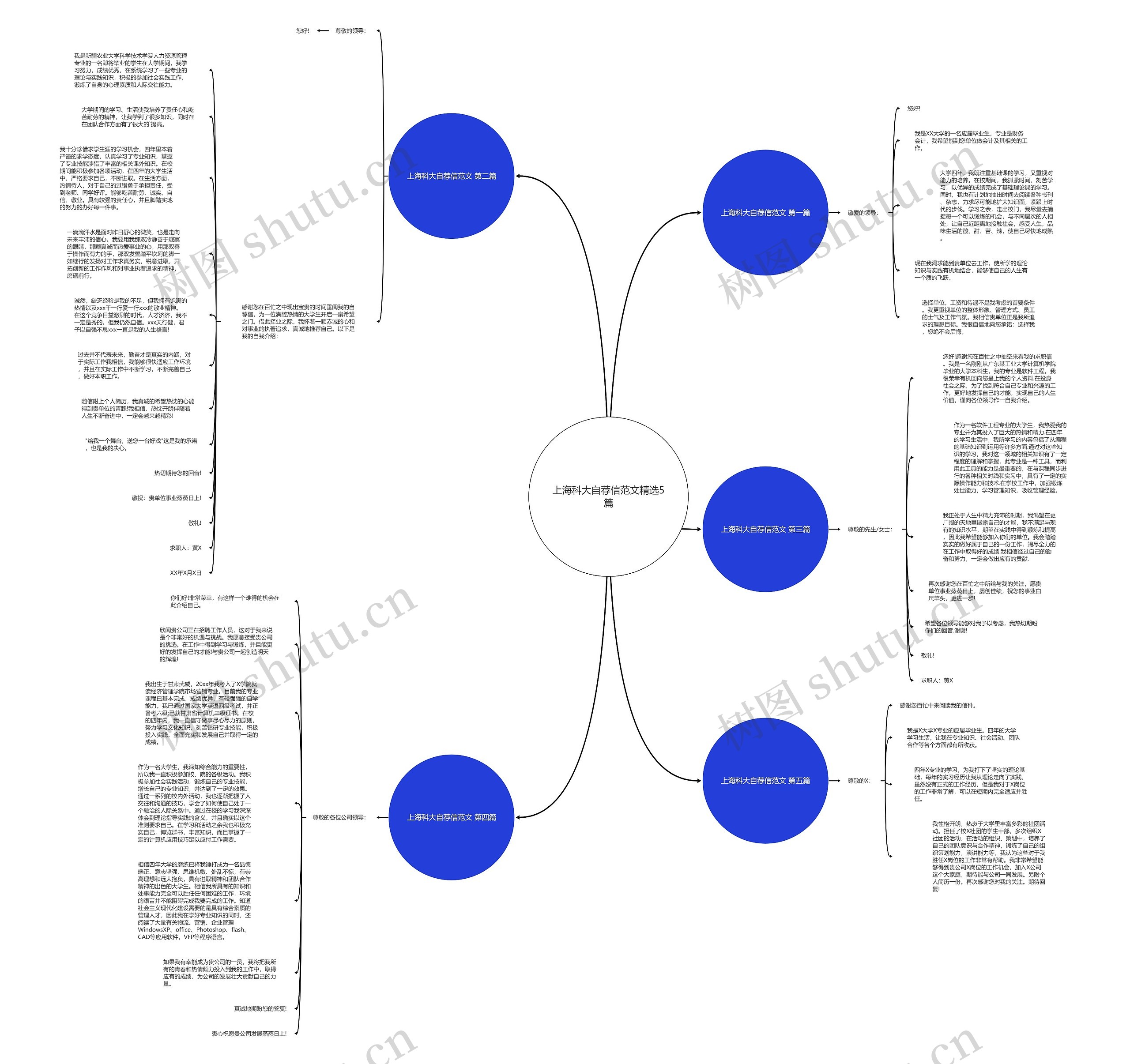 上海科大自荐信范文精选5篇思维导图