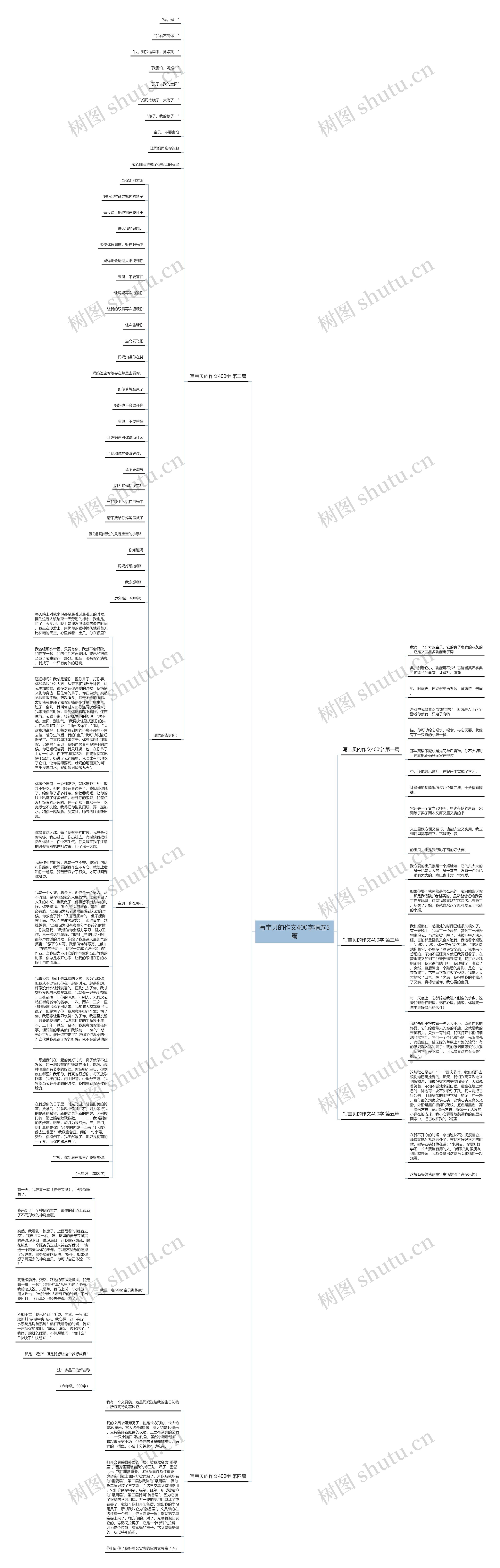 写宝贝的作文400字精选5篇思维导图