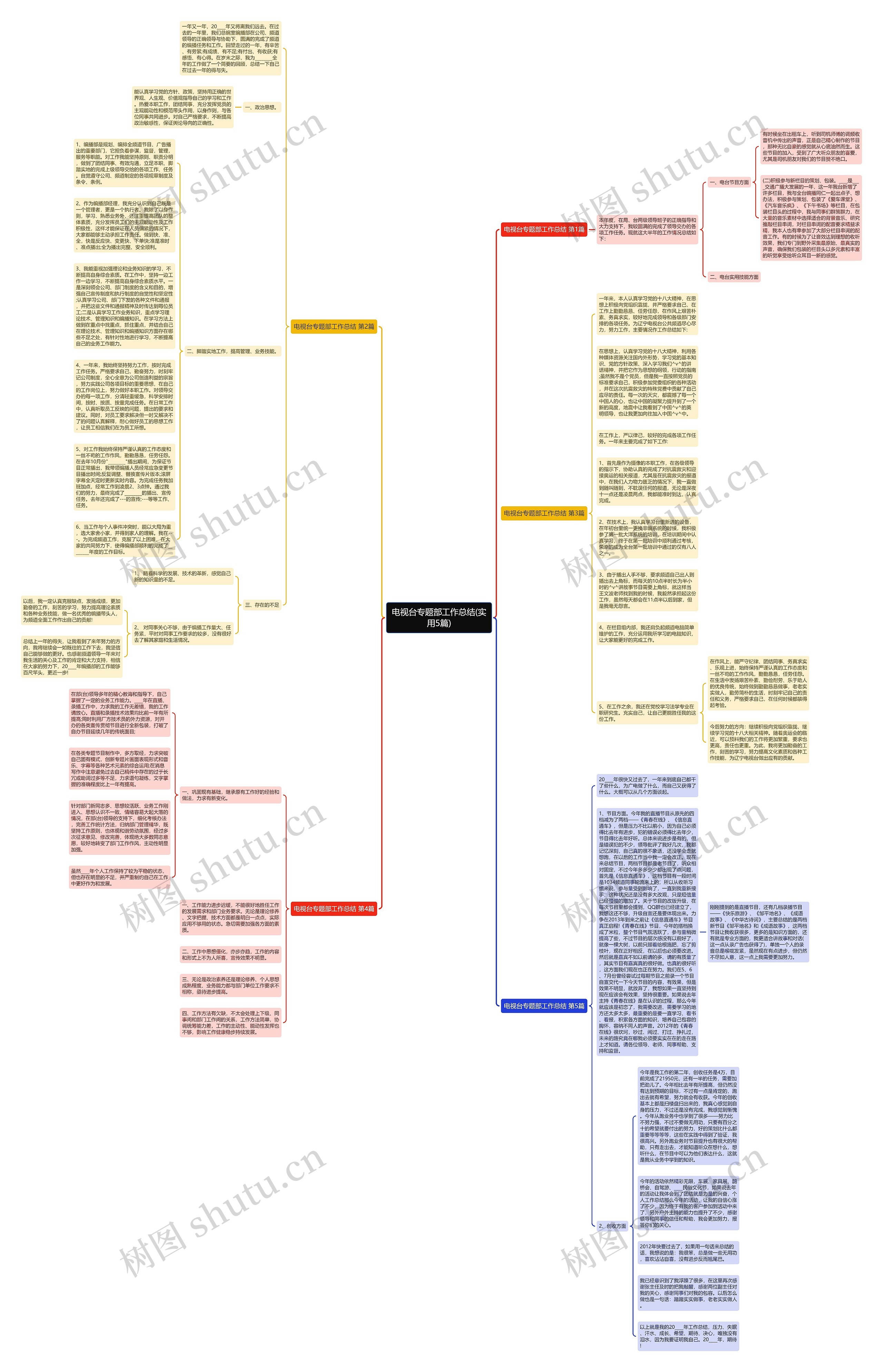 电视台专题部工作总结(实用5篇)思维导图