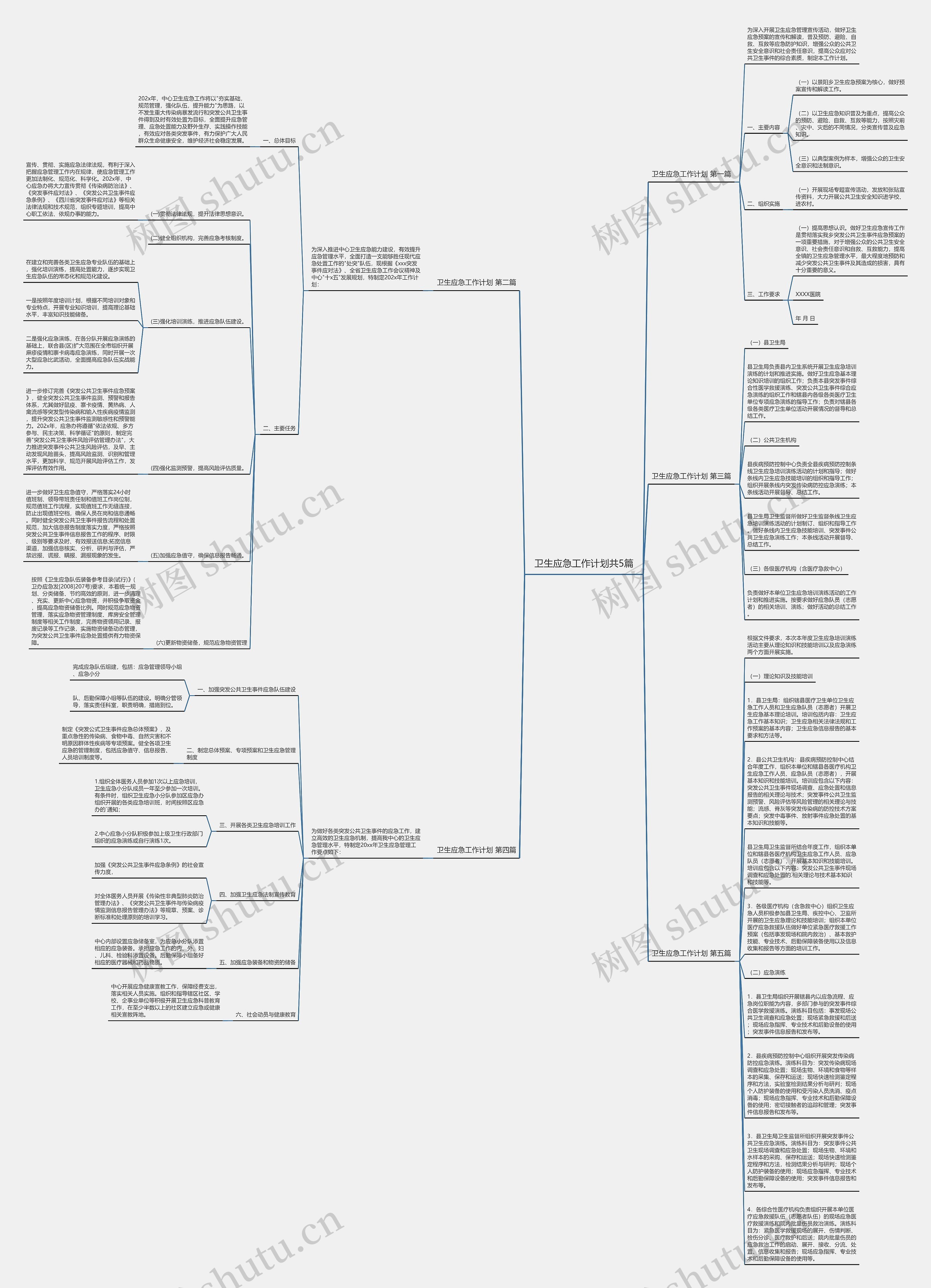 卫生应急工作计划共5篇思维导图