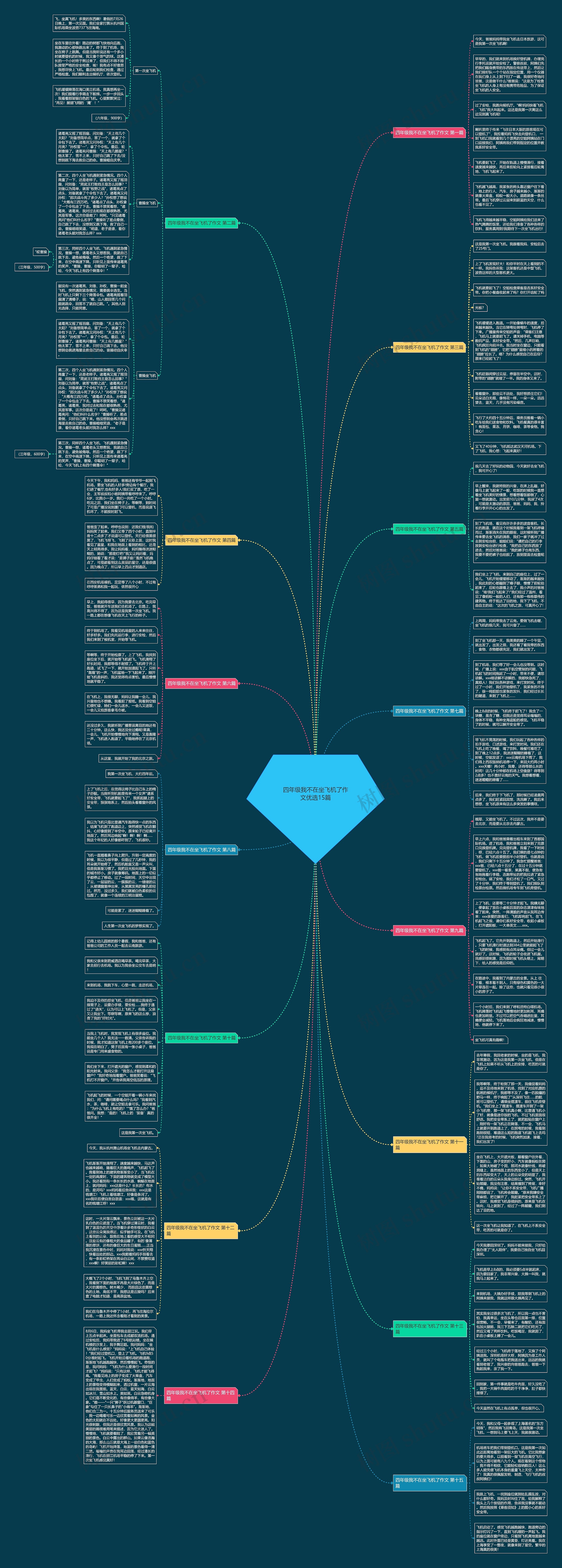 四年级我不在坐飞机了作文优选15篇思维导图