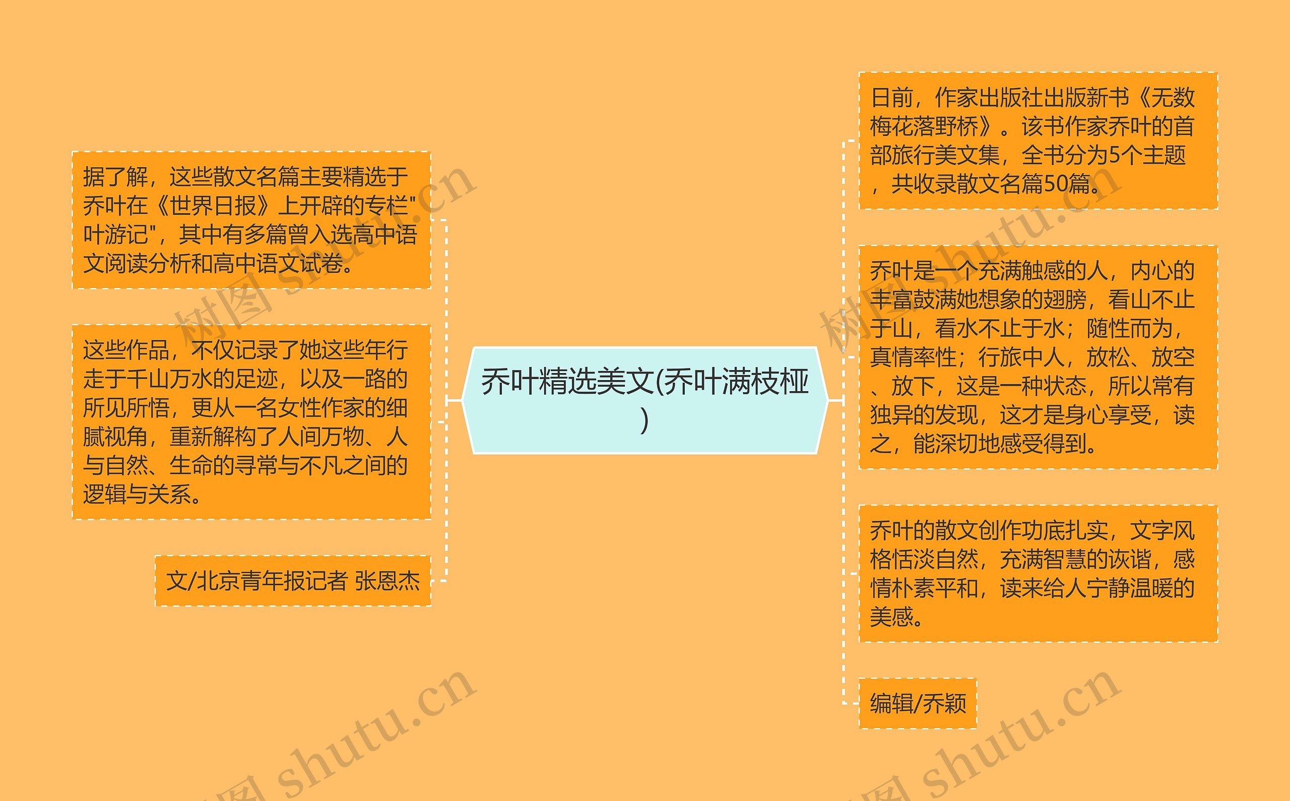 乔叶精选美文(乔叶满枝桠)思维导图