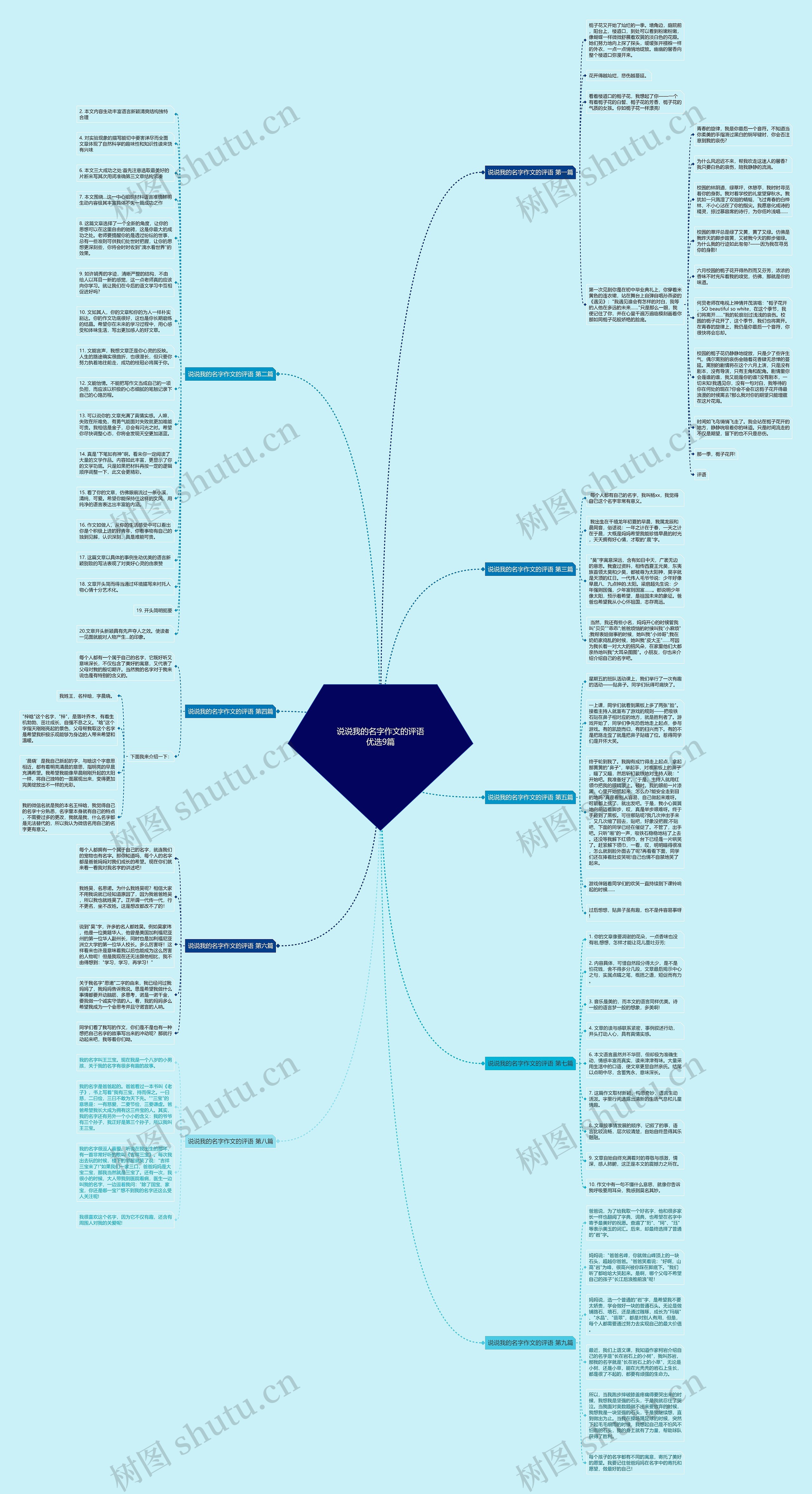 说说我的名字作文的评语优选9篇思维导图