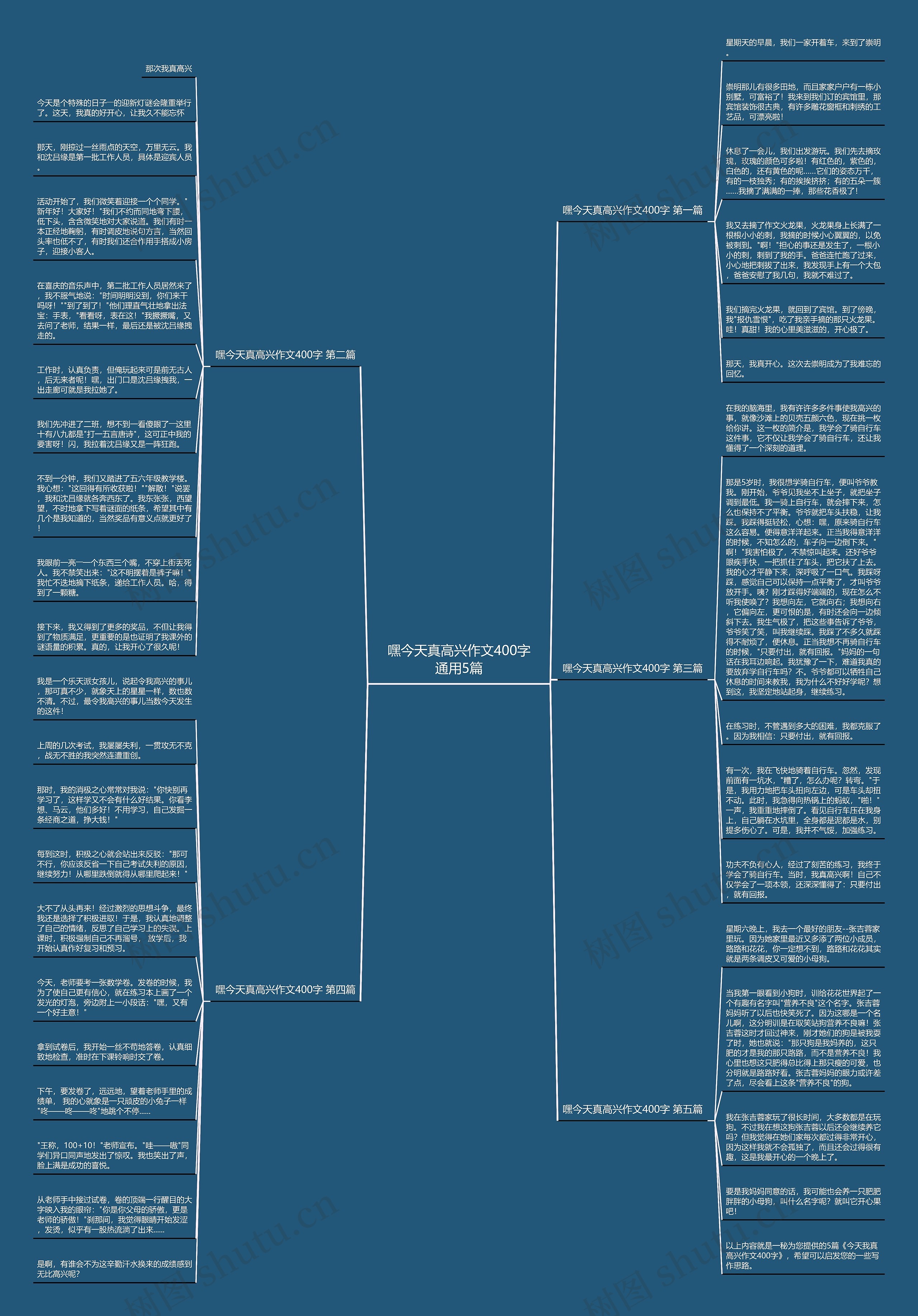 嘿今天真高兴作文400字通用5篇思维导图
