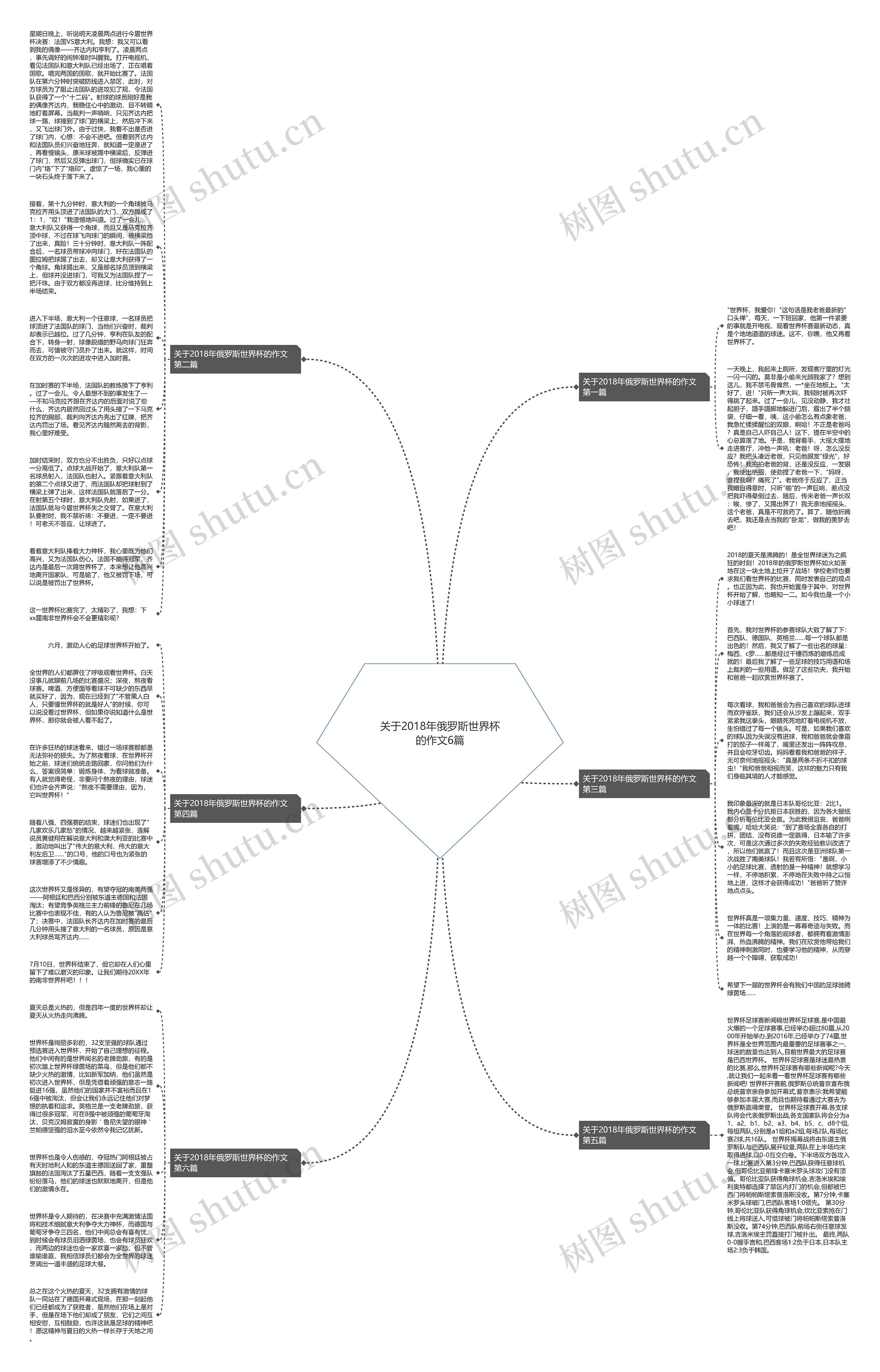 关于2018年俄罗斯世界杯的作文6篇思维导图