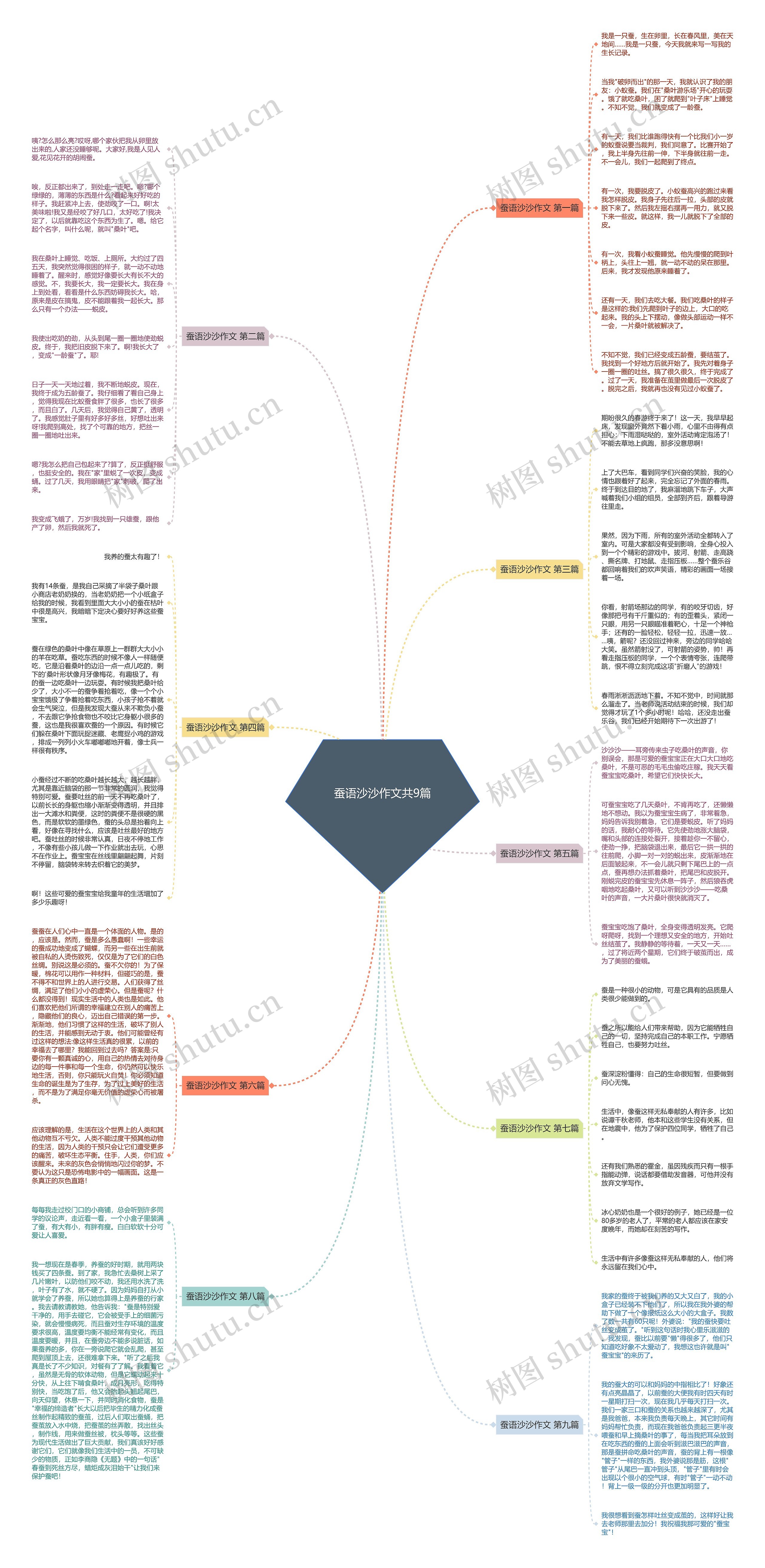 蚕语沙沙作文共9篇思维导图