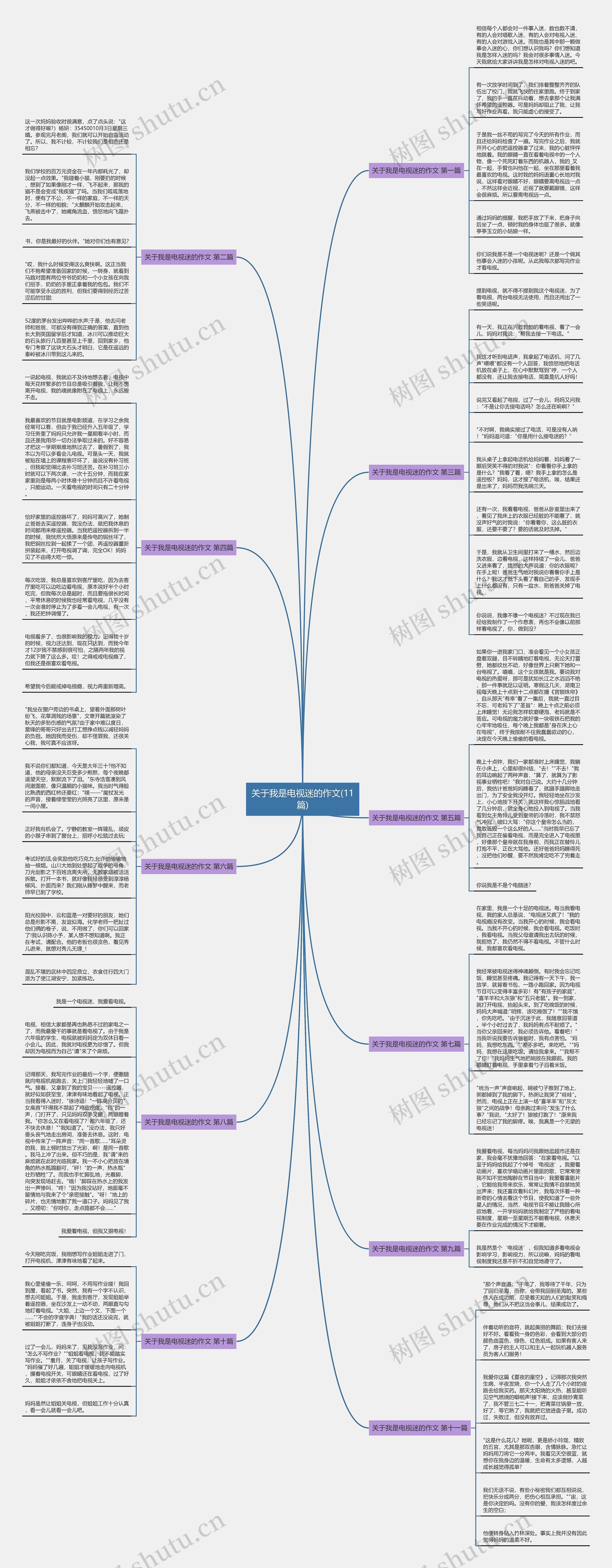 关于我是电视迷的作文(11篇)思维导图