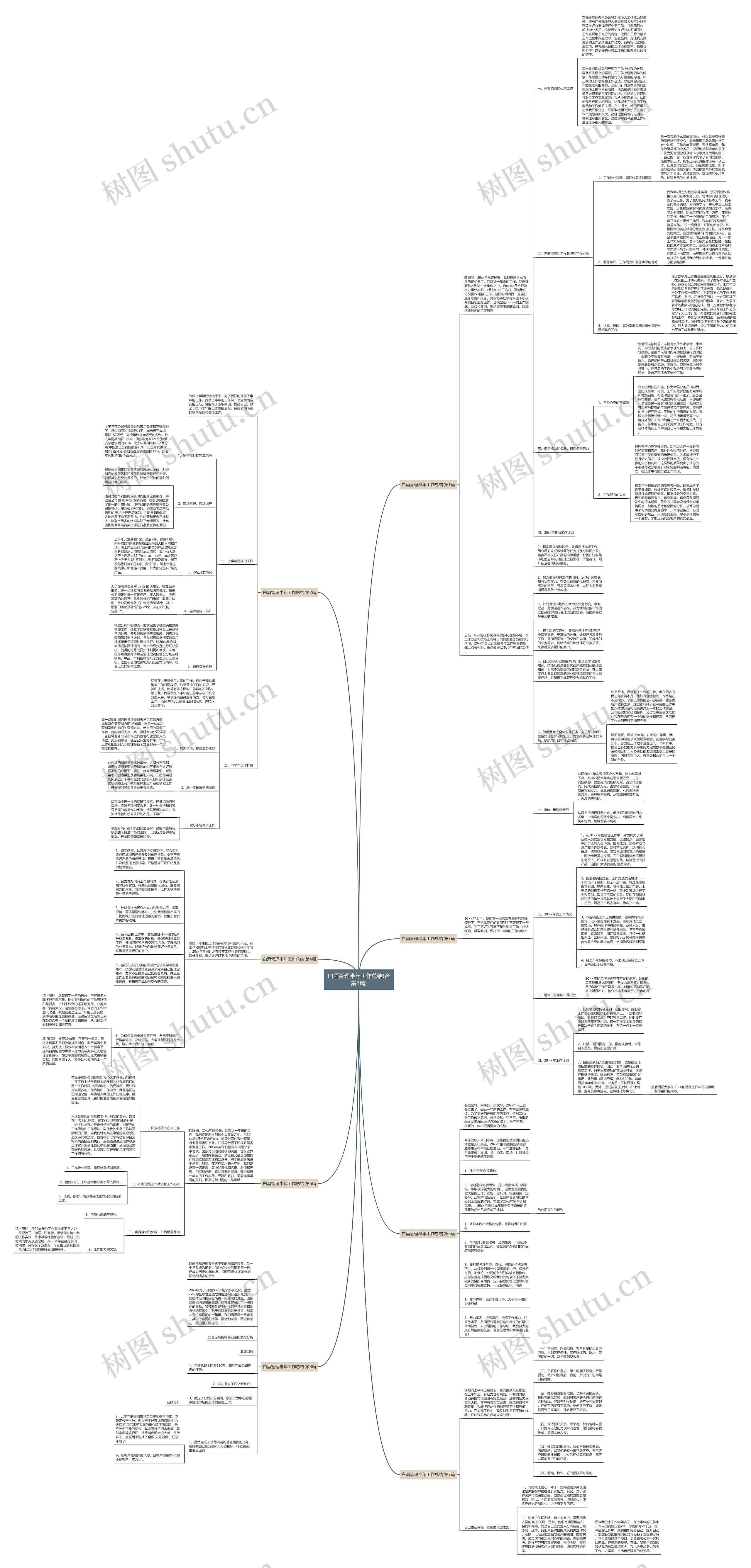 白酒管理半年工作总结(合集8篇)思维导图
