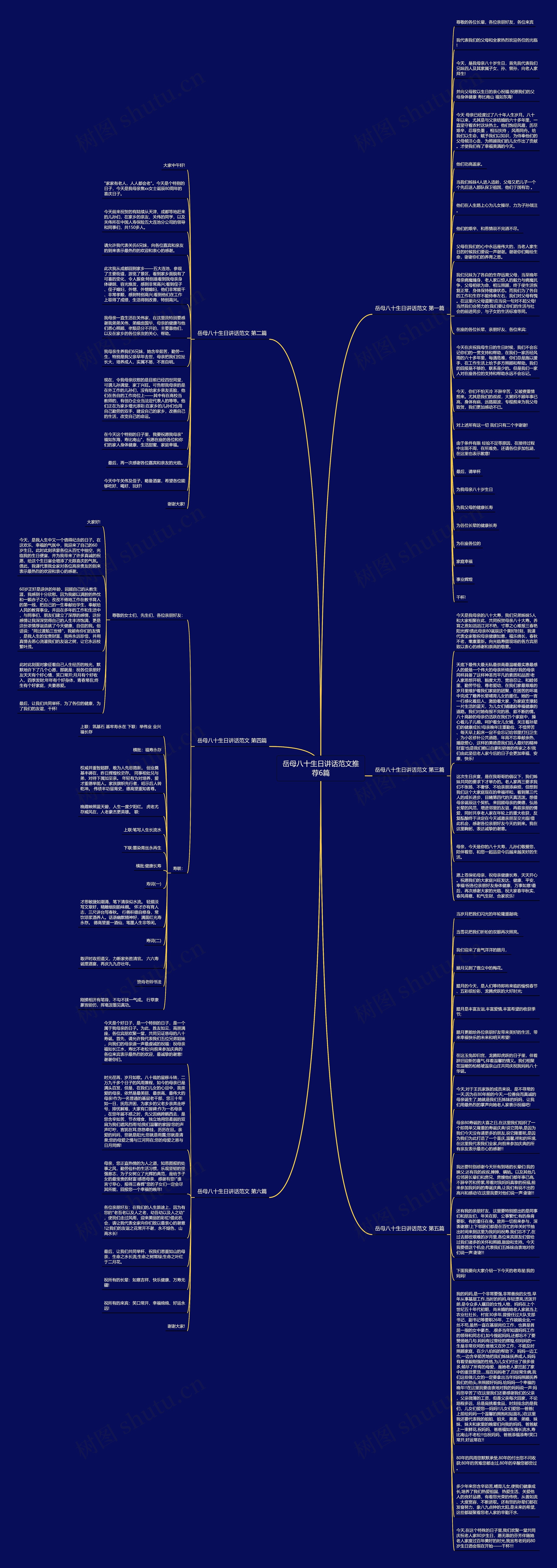 岳母八十生日讲话范文推荐6篇思维导图