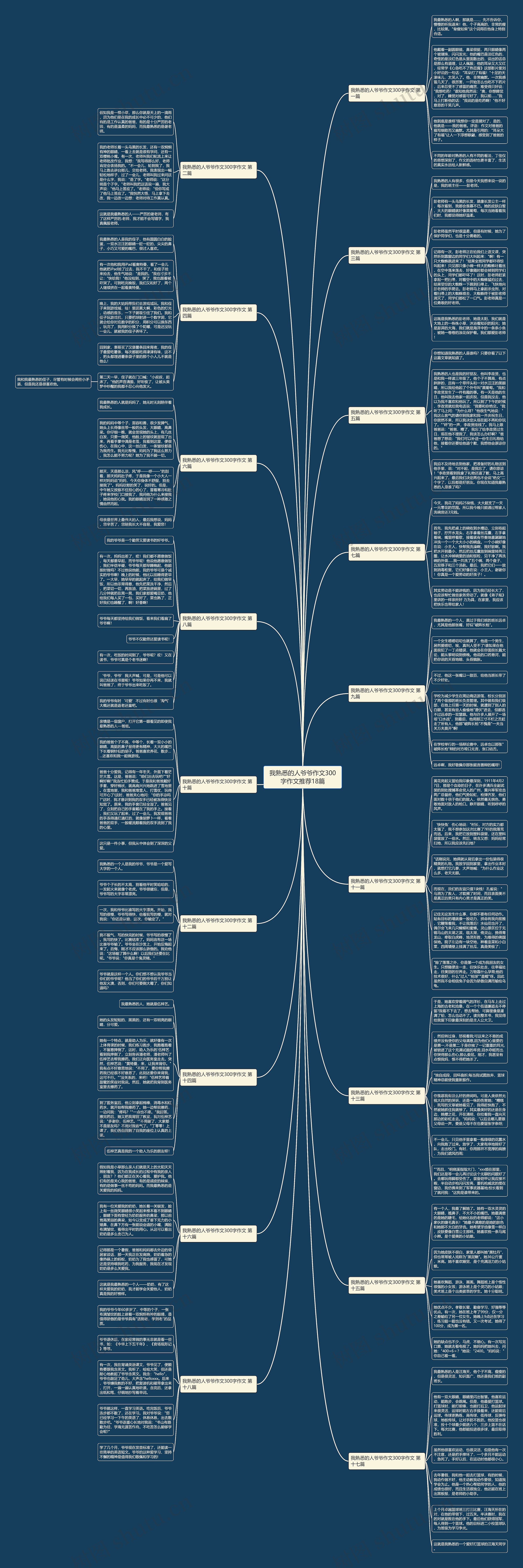 我熟悉的人爷爷作文300字作文推荐18篇思维导图