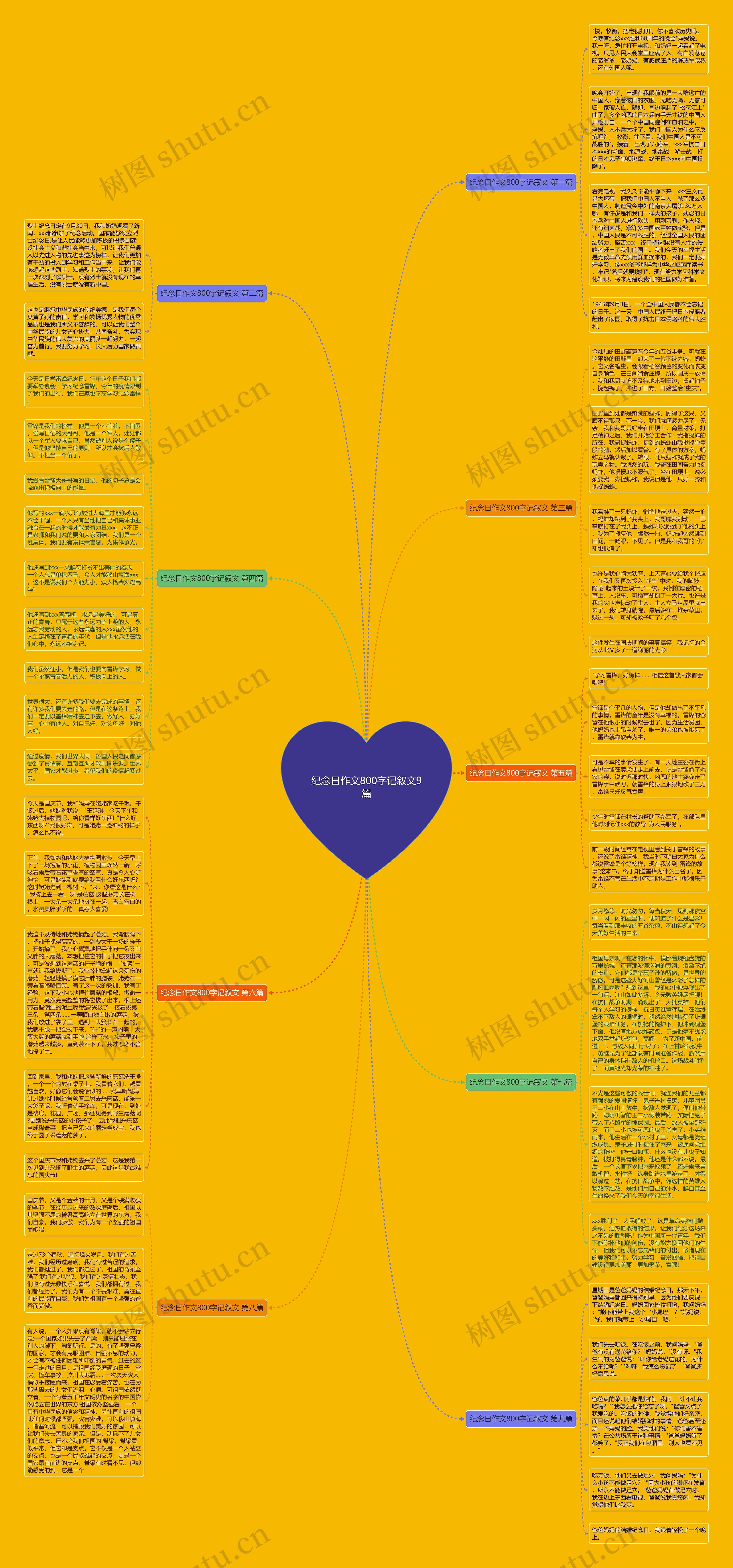 纪念日作文800字记叙文9篇思维导图