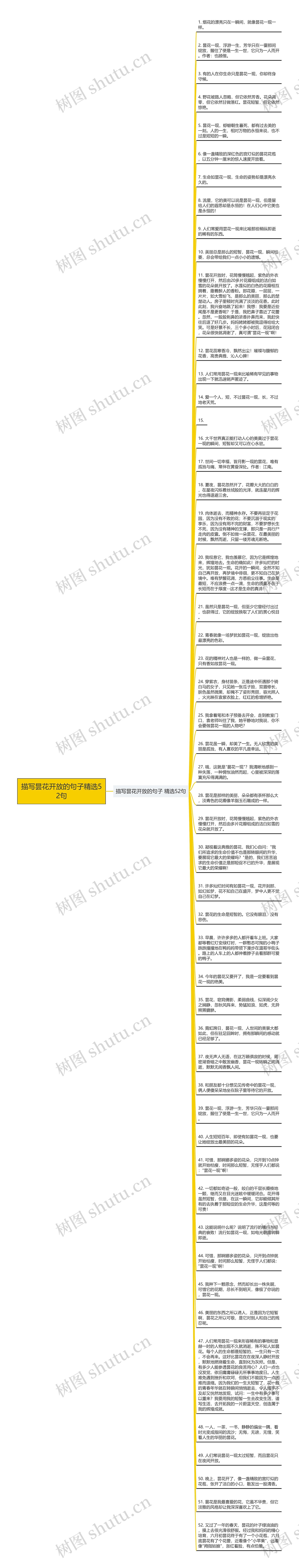 描写昙花开放的句子精选52句思维导图高清图 描写昙花开放的句子精选52句思维导图