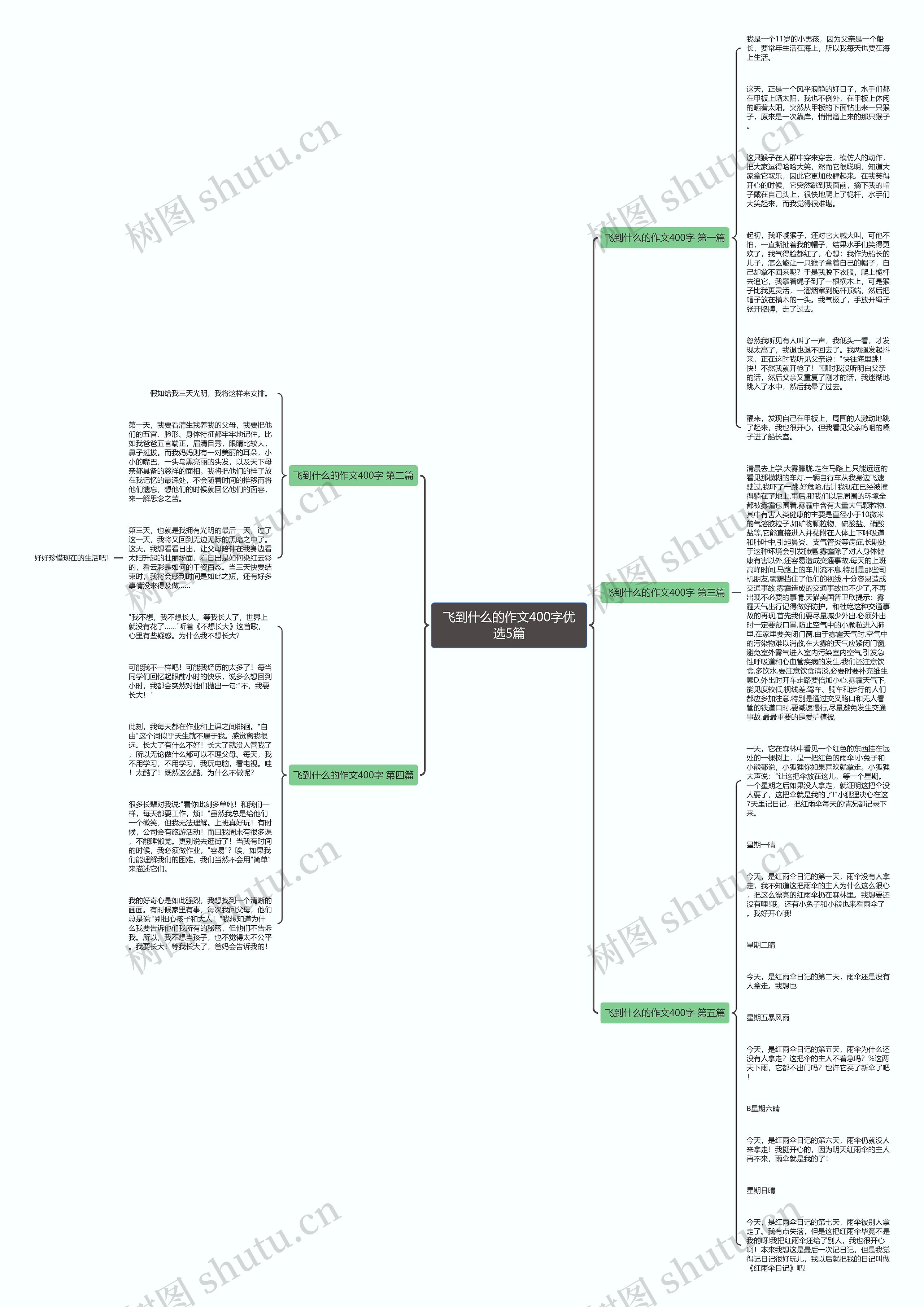 飞到什么的作文400字优选5篇思维导图