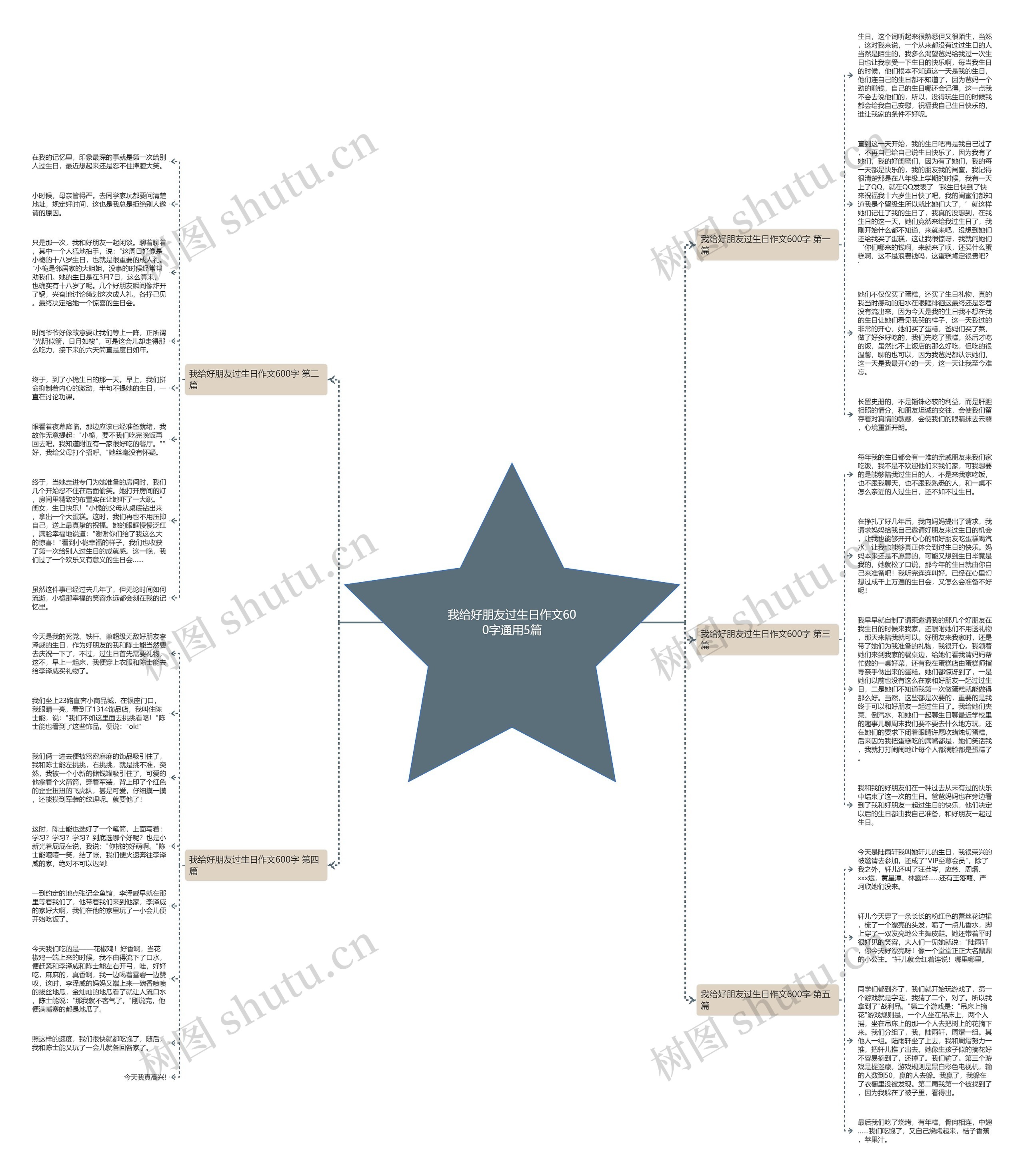 我给好朋友过生日作文600字通用5篇思维导图