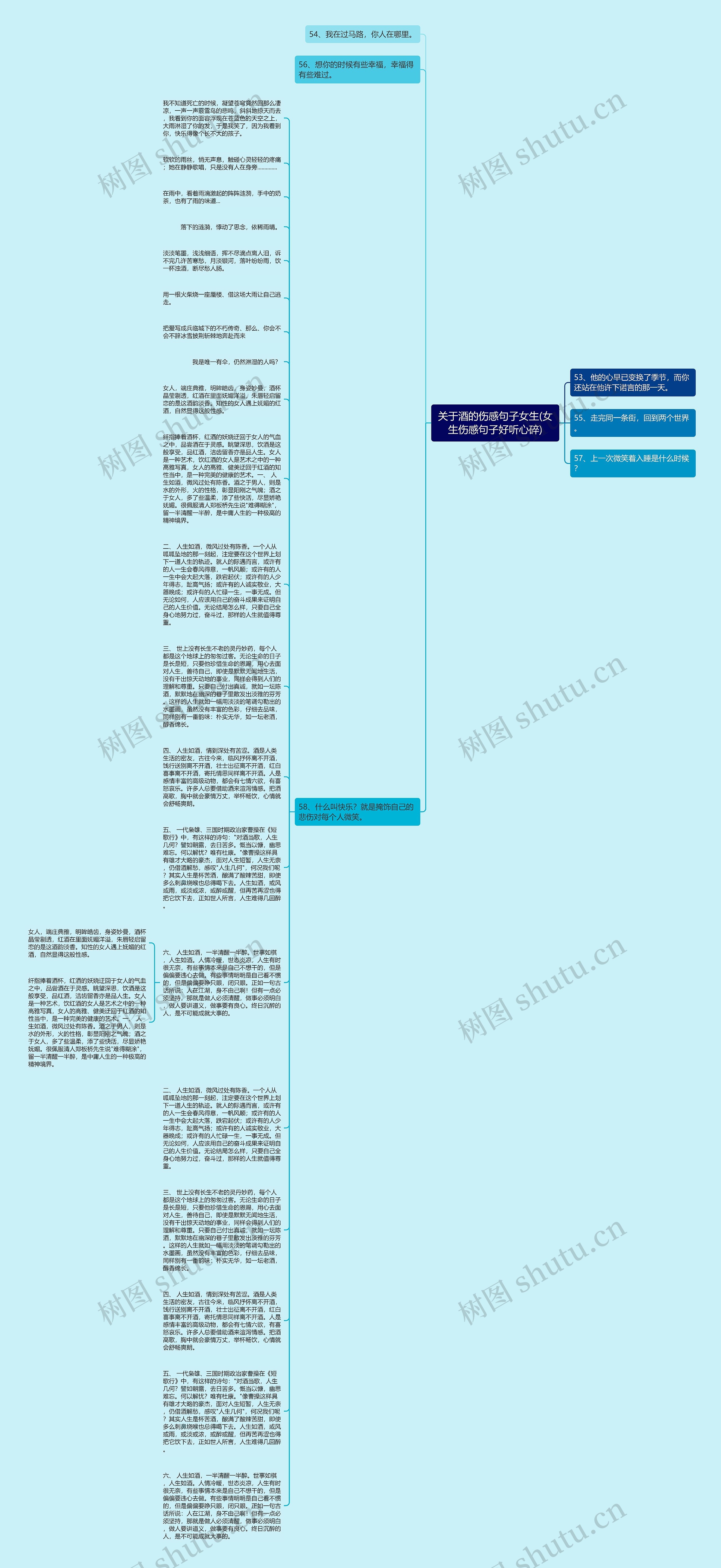 关于酒的伤感句子女生(女生伤感句子好听心碎)思维导图