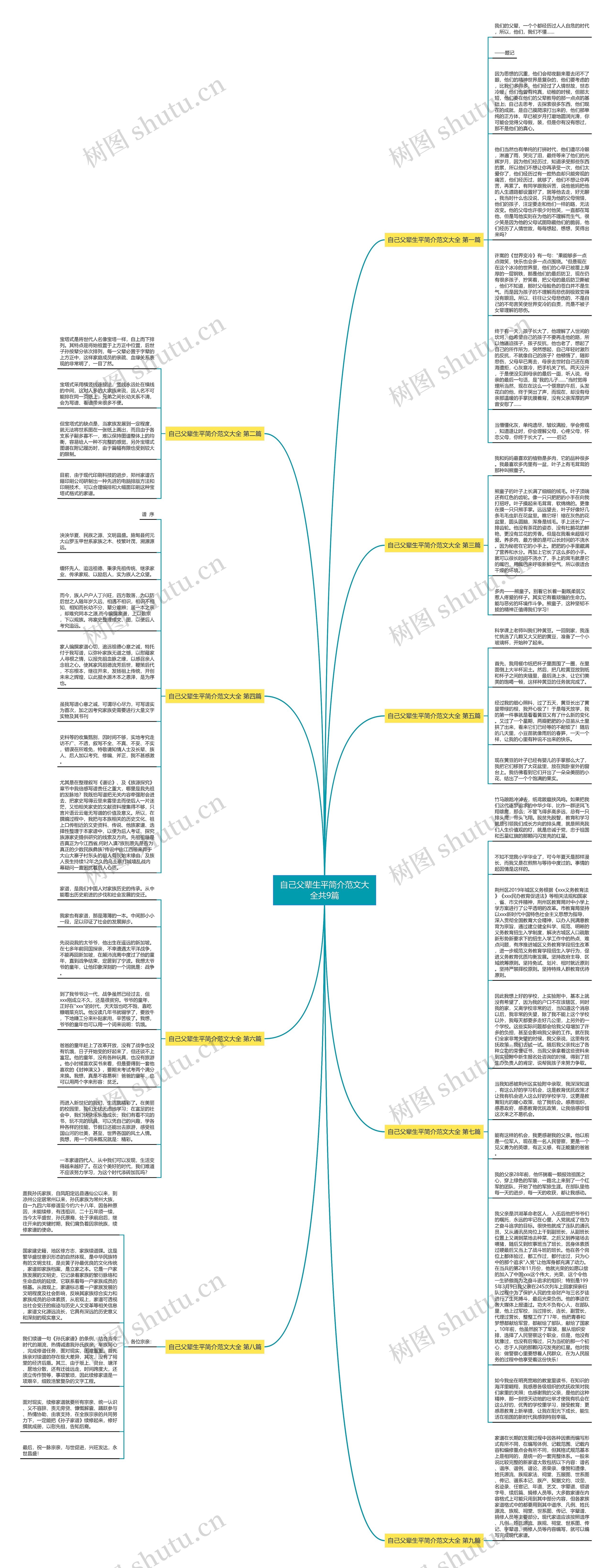 自己父辈生平简介范文大全共9篇思维导图
