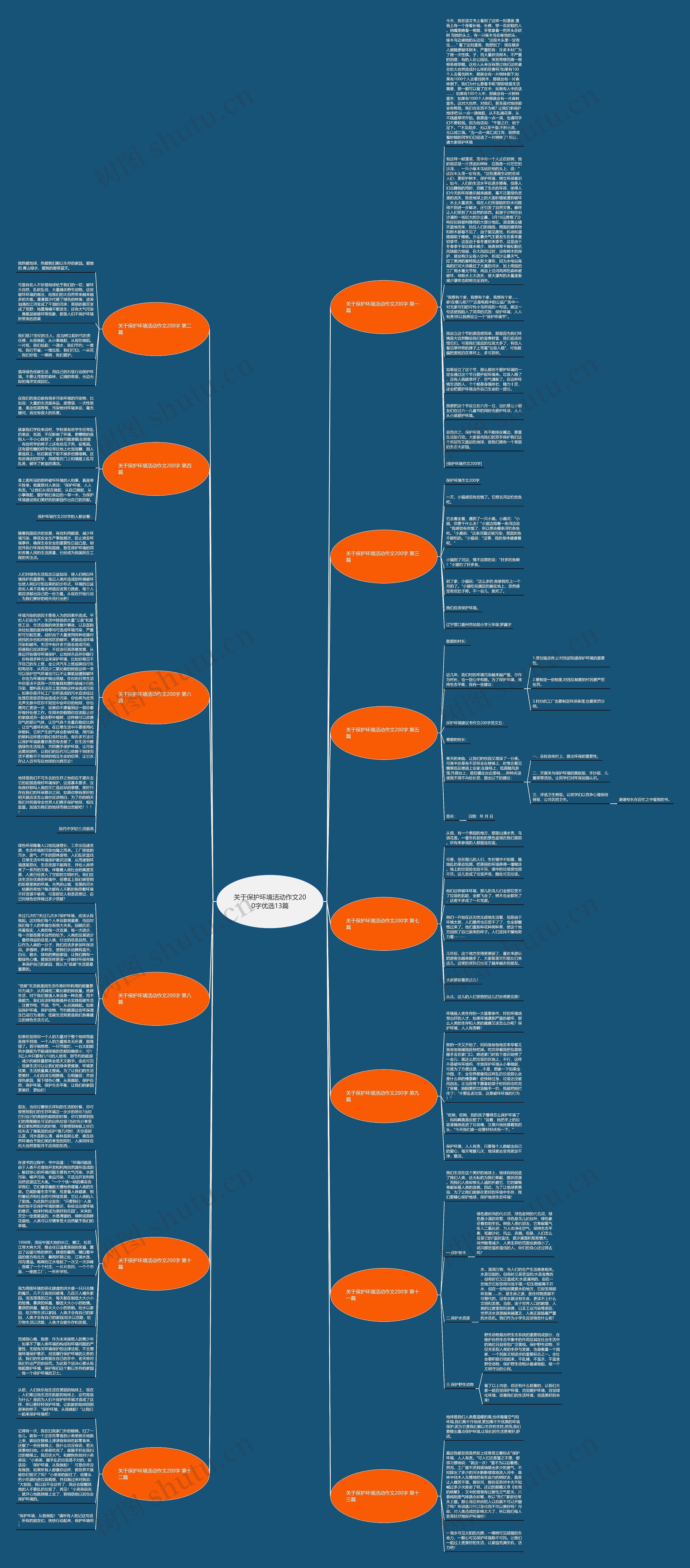 关于保护环境活动作文200字优选13篇思维导图