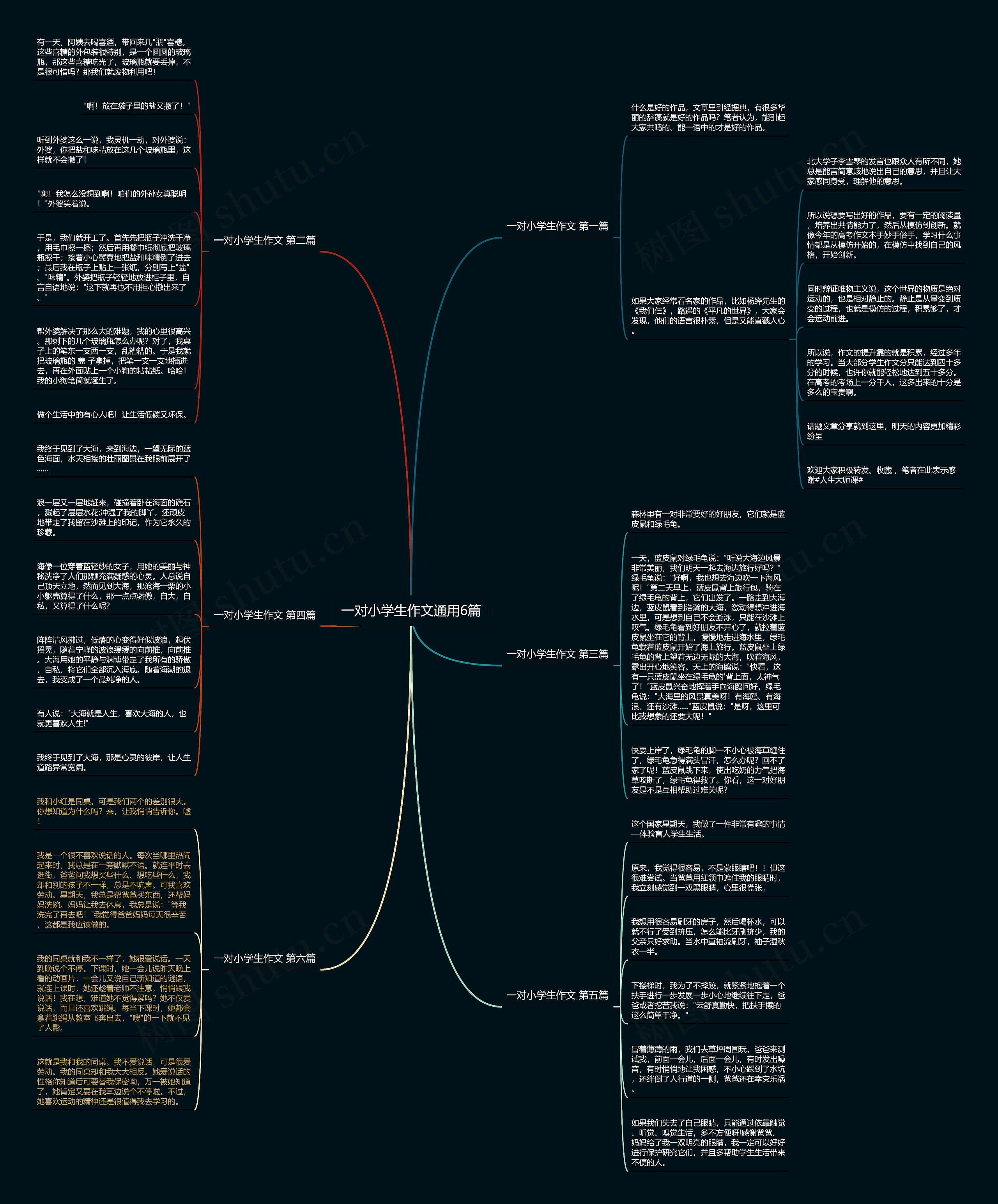 一对小学生作文通用6篇思维导图