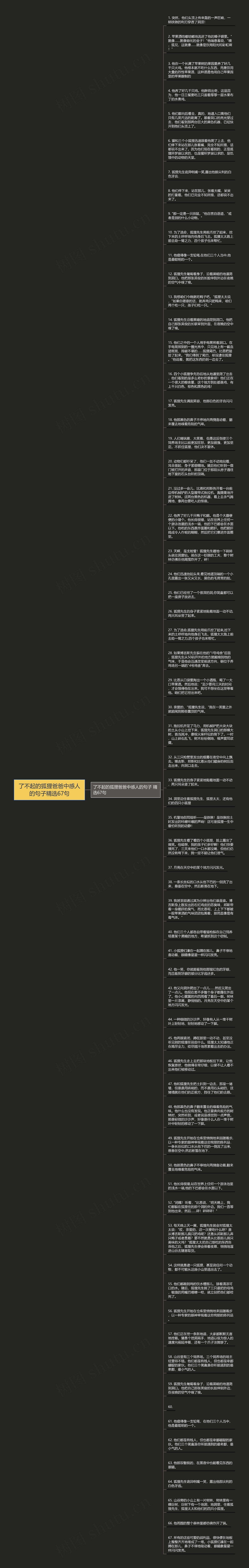 了不起的狐狸爸爸中感人的句子精选67句思维导图