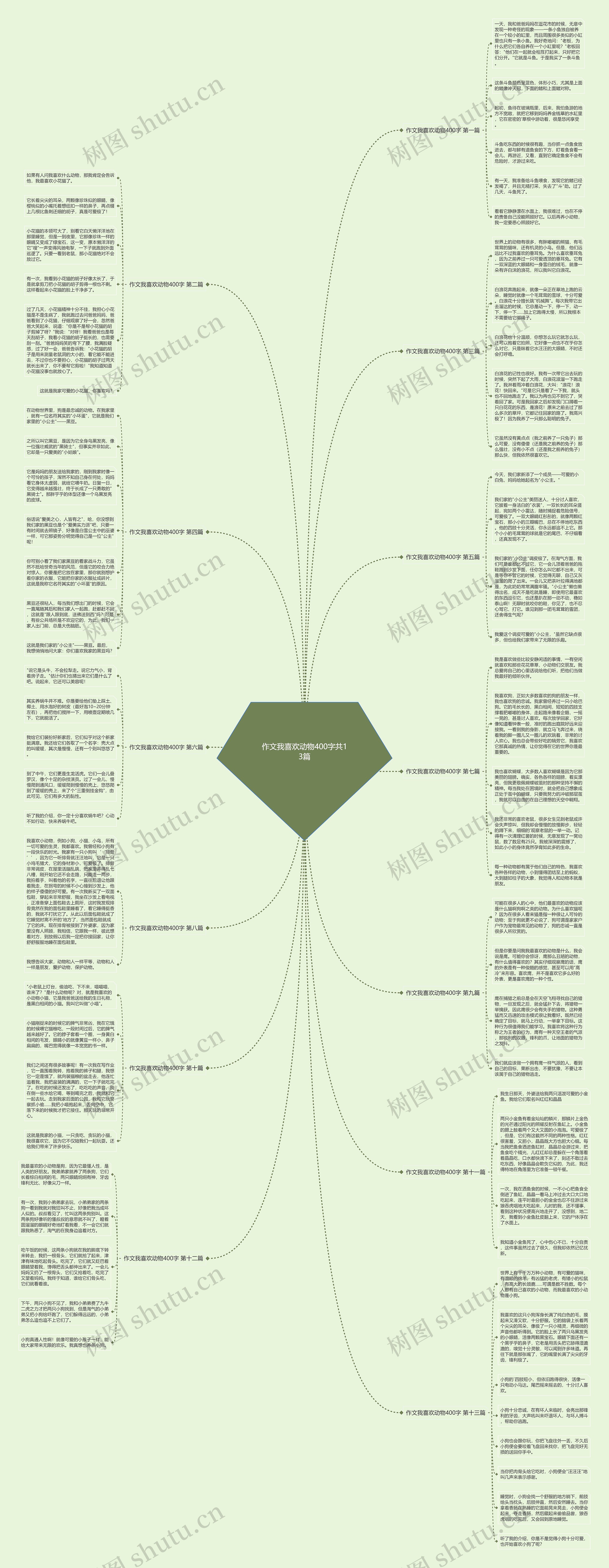 作文我喜欢动物400字共13篇思维导图