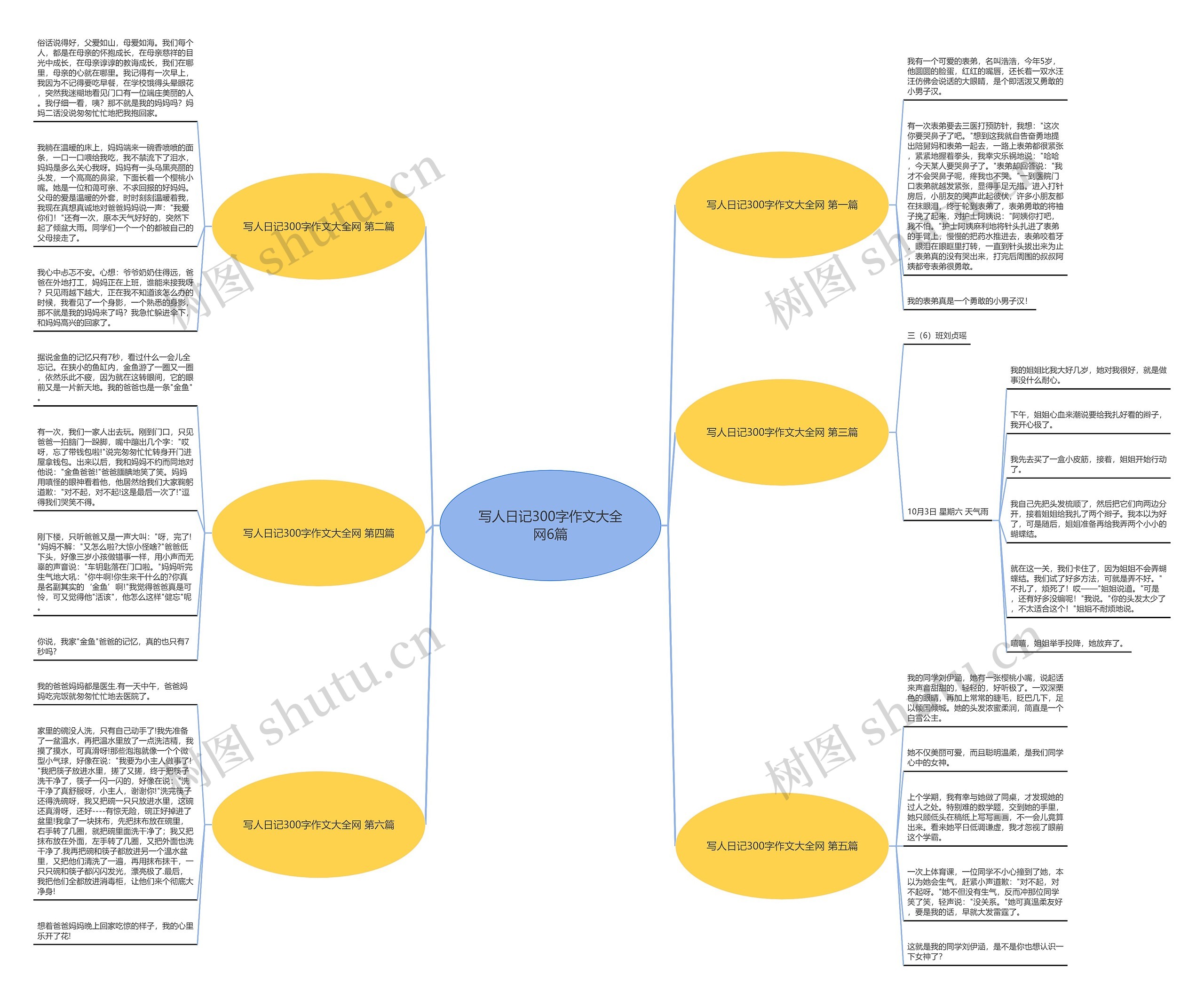 写人日记300字作文大全网6篇思维导图