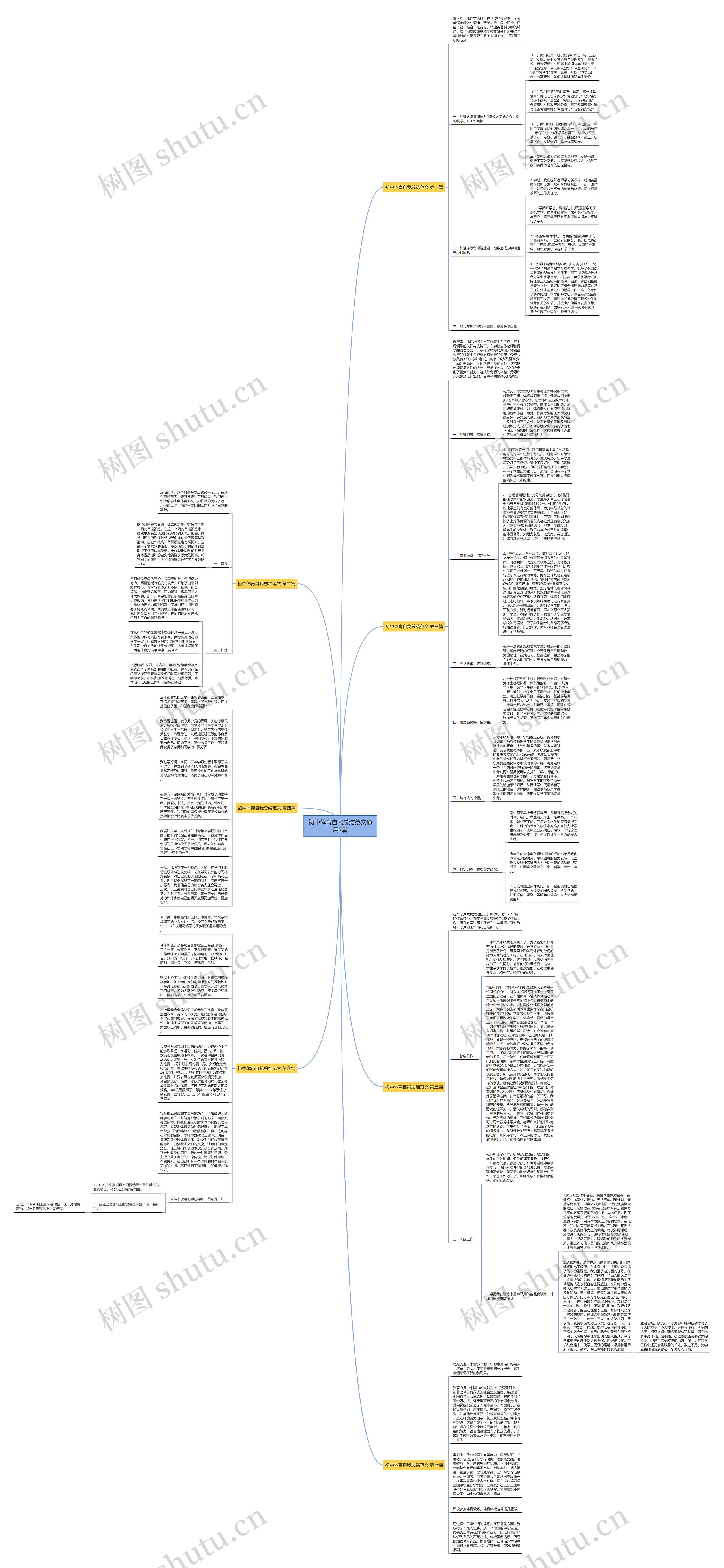 初中体育自我总结范文通用7篇思维导图