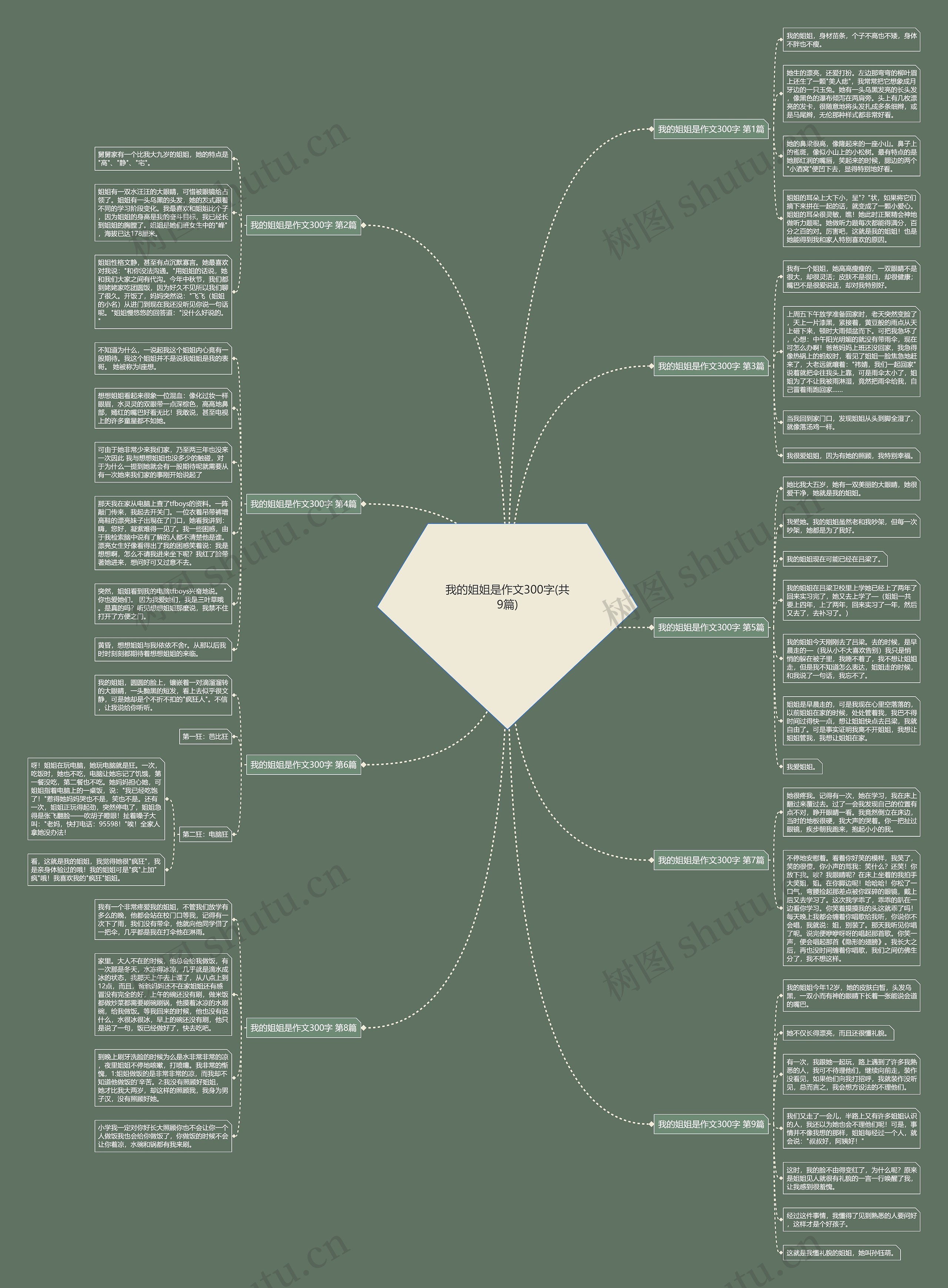 我的姐姐是作文300字(共9篇)思维导图
