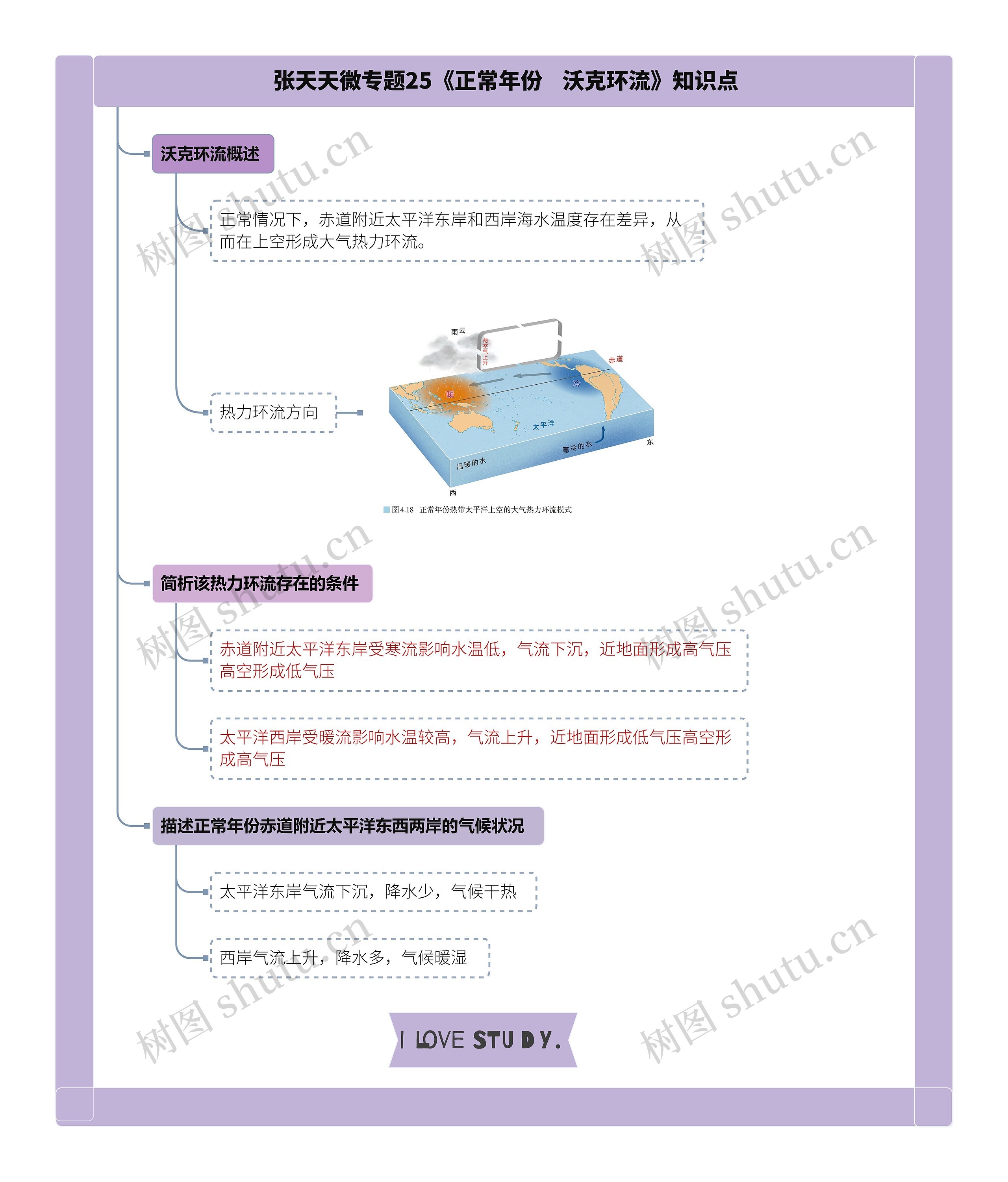 张天天微专题26《正常年份   沃克环流》知识点思维导图