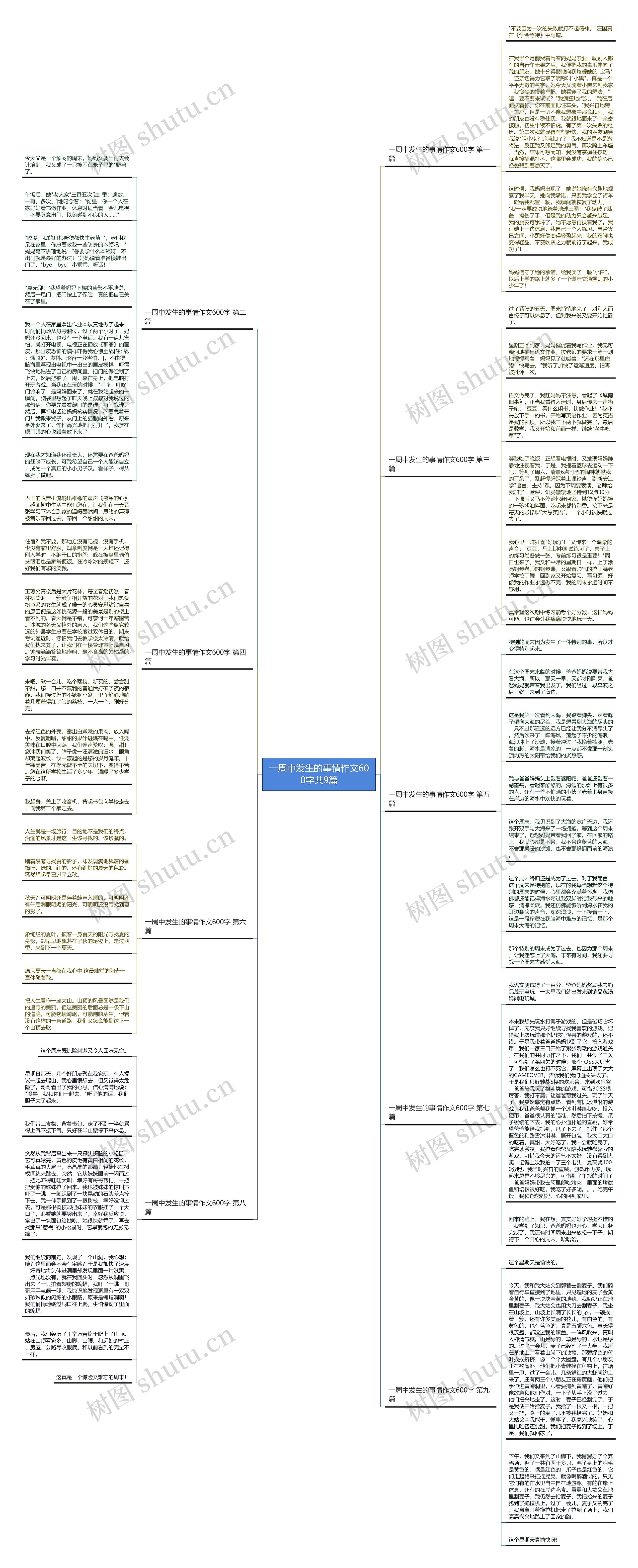 一周中发生的事情作文600字共9篇思维导图