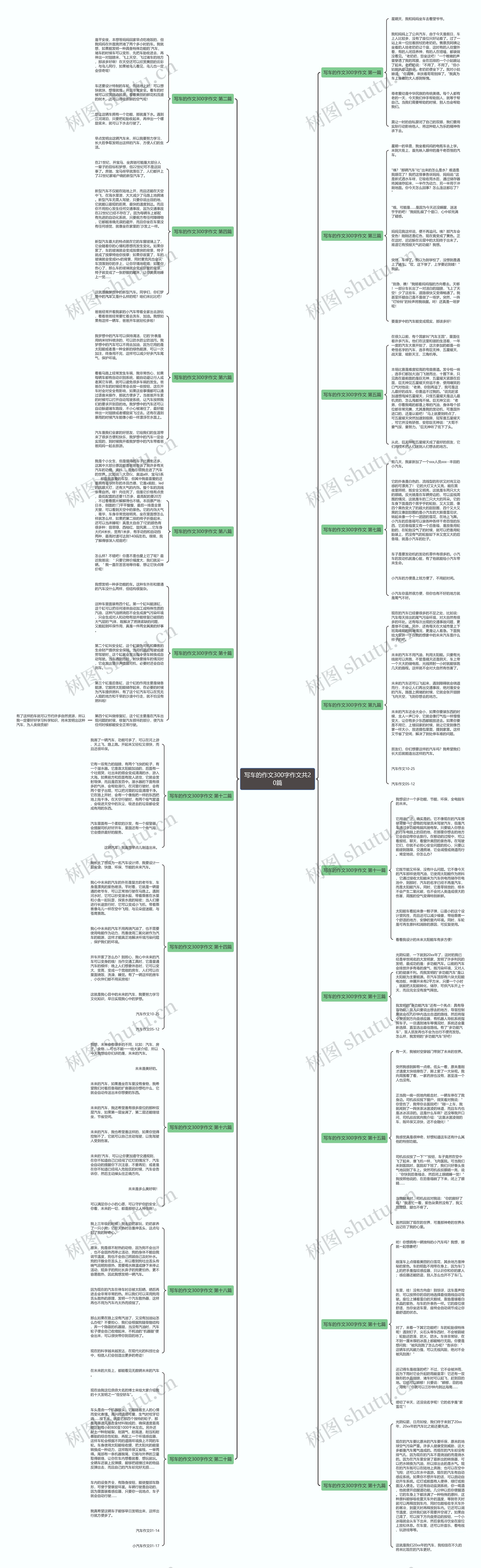 写车的作文300字作文共20篇思维导图